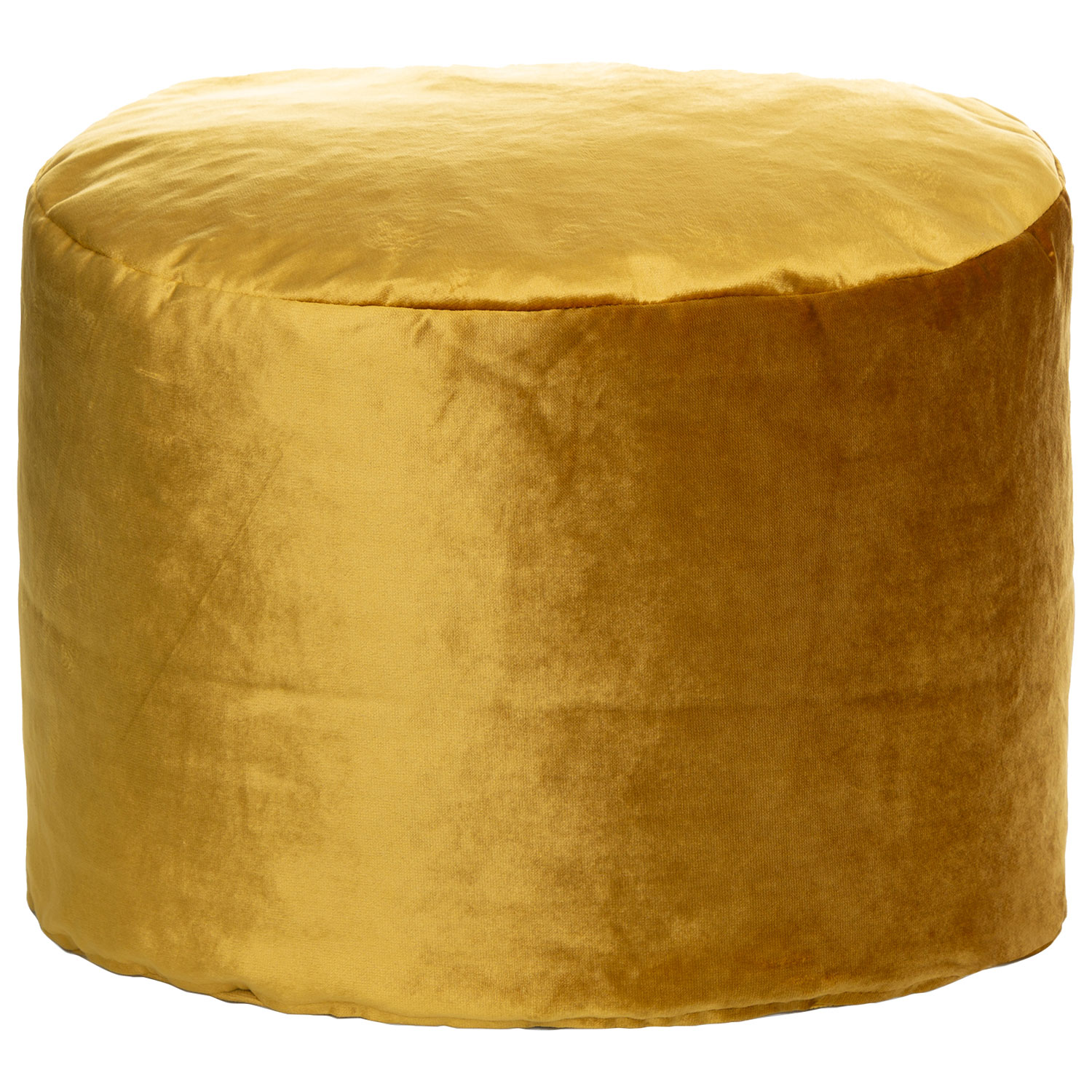 Gouchee Home Eclipse Velvet Polyester Pouf - Mustard