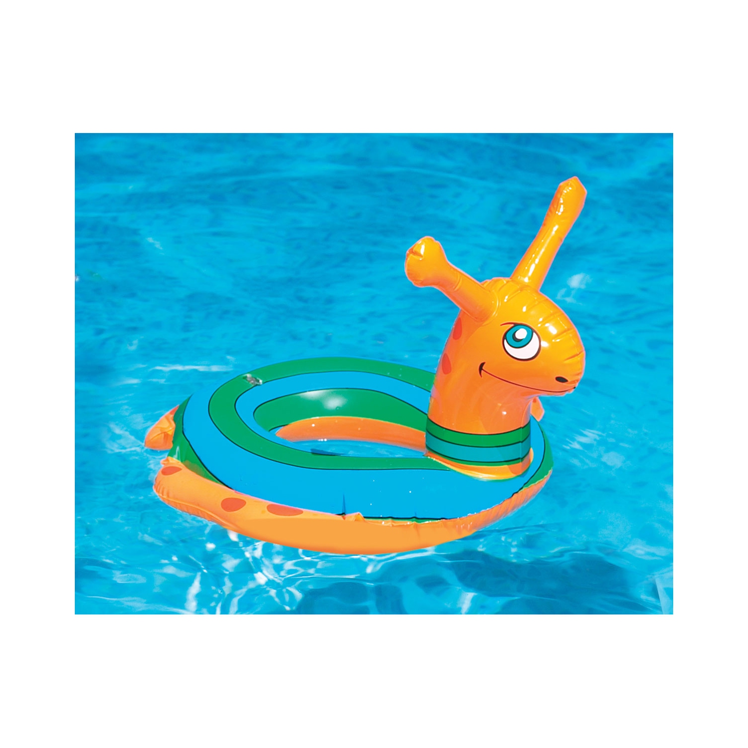Inflatable Orange and Blue Snail Swimming Pool Tube Ring Float, 24-inch