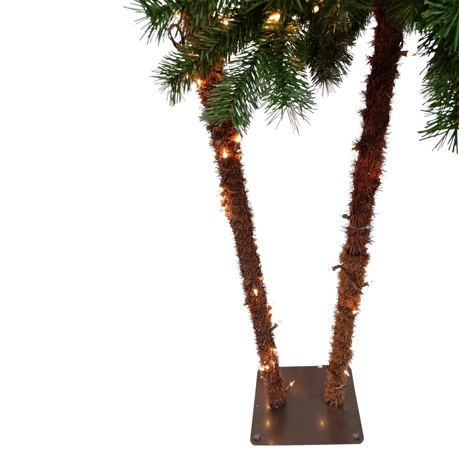 6ft Lighted Artificial Tropical Palm Tree Duo, Clear Lights