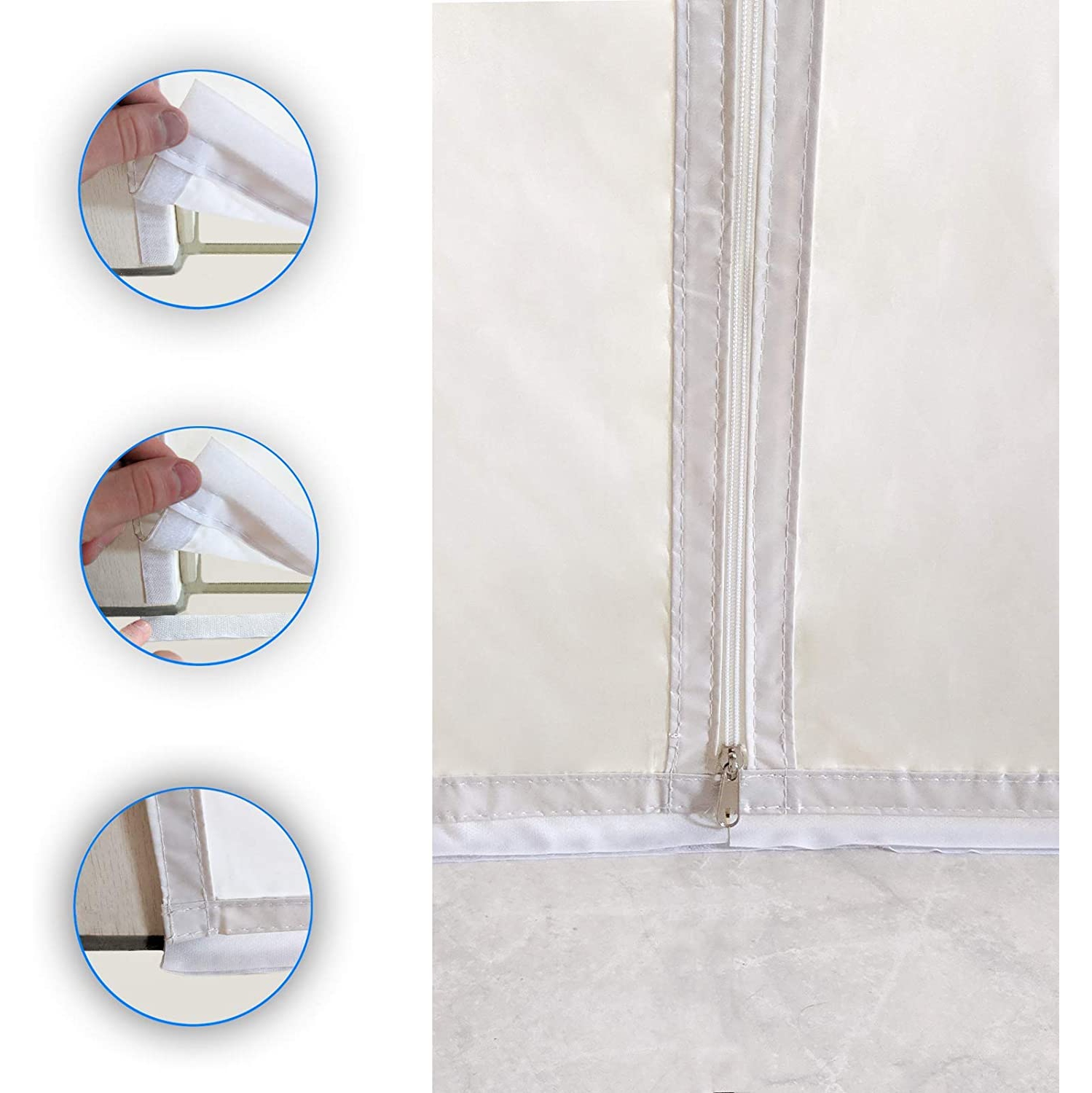 axGear Joint de porte pour climatiseur portable et sèche-linge 90 x 120 cm Fermeture éclair