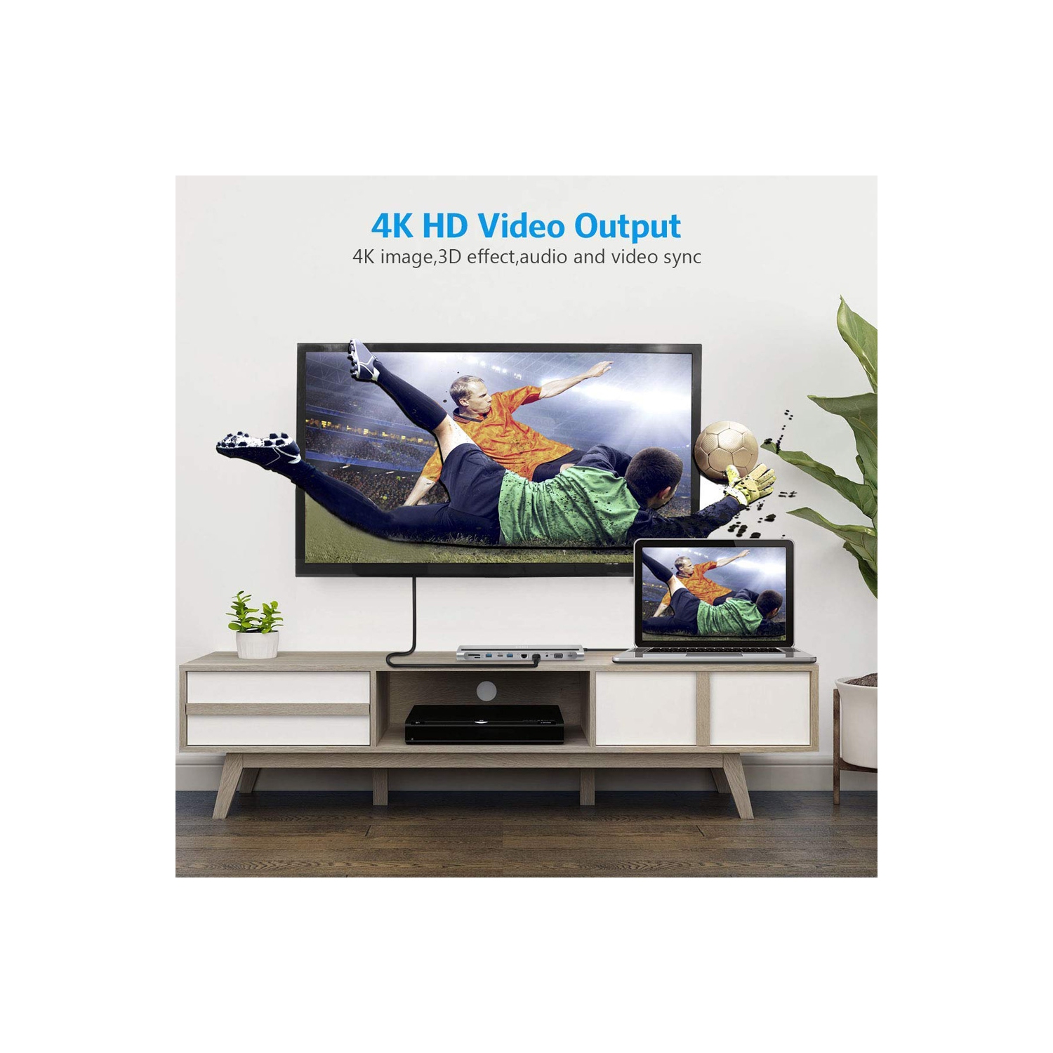 axGear USBC Type C 3.1 3.0 Station d'accueil HUB VGA HDMI Video Giga Lan Card Reader