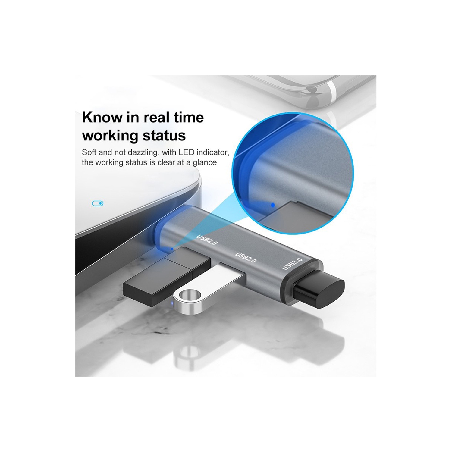 axGear HUB USB Type C vers USB 3.0 Adaptateur de port de données USB-C 3.1 vers USB 2.0 Hub