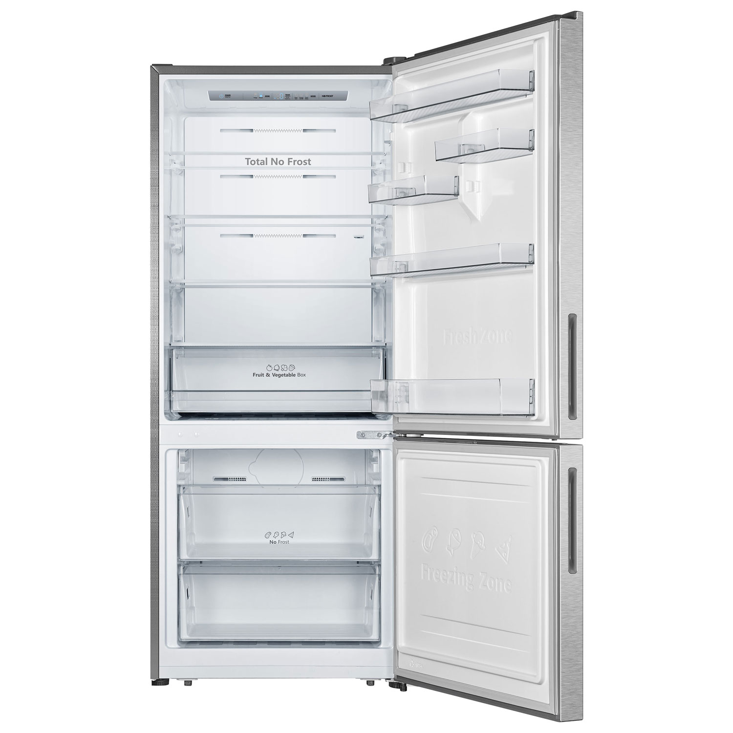 Hisense 28" 14.7 Cu. Ft. Counter-Depth Bottom Freezer Refrigerator - Titanium