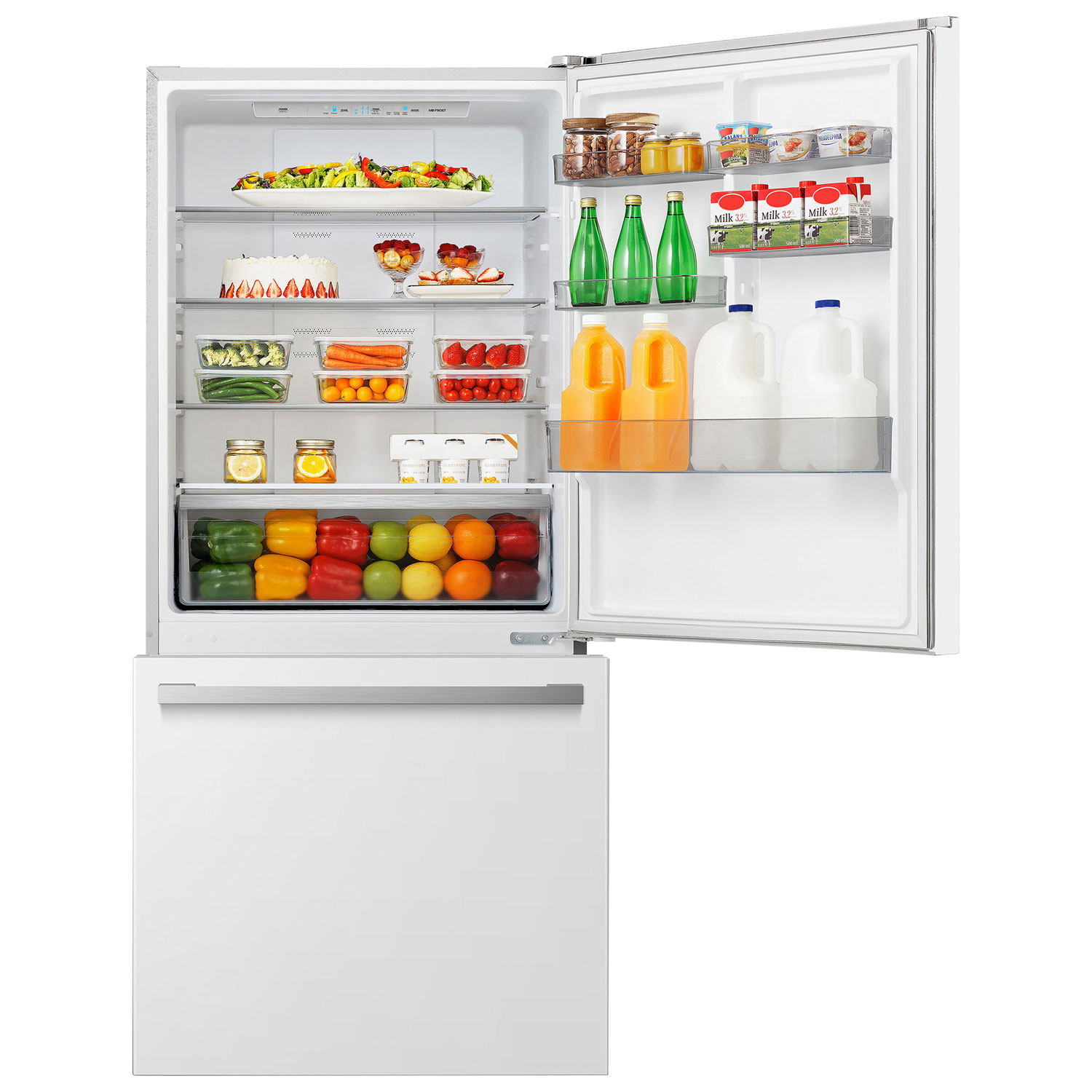 Hisense 32" 17.2 Cu. Ft. Counter-Depth Bottom Freezer Refrigerator - White