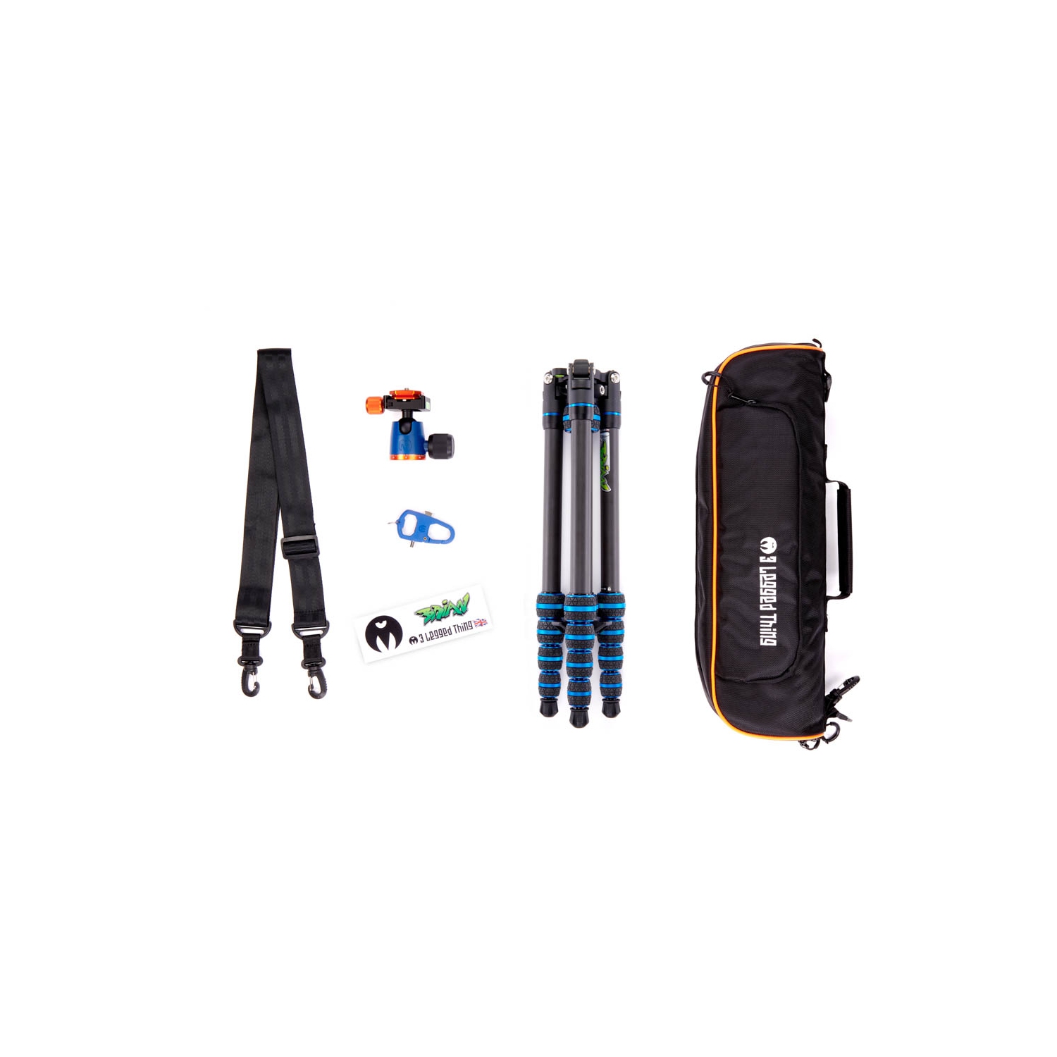 3 Legged Thing Punks Brian 2.0 & AirHed Neo 2.0 BLUE Carbon Fibre Tripod System