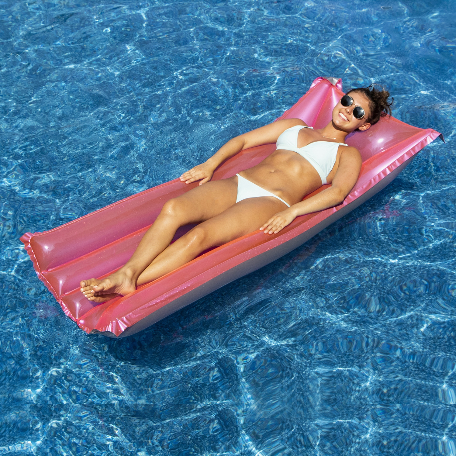 72-Inch Pink Inflatable Swimming Pool Float