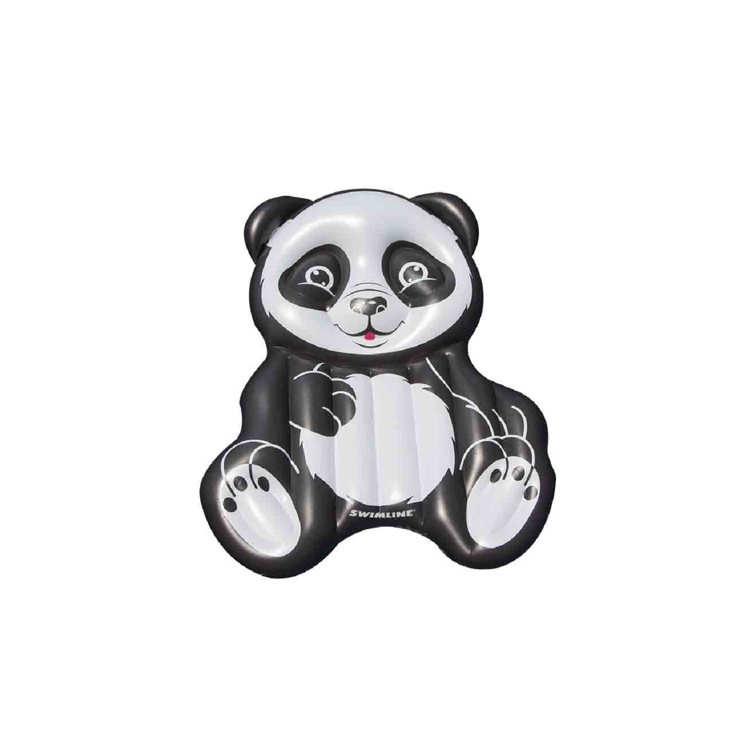 71" Black and White Inflatable Oversized Panda Swimming Pool Float