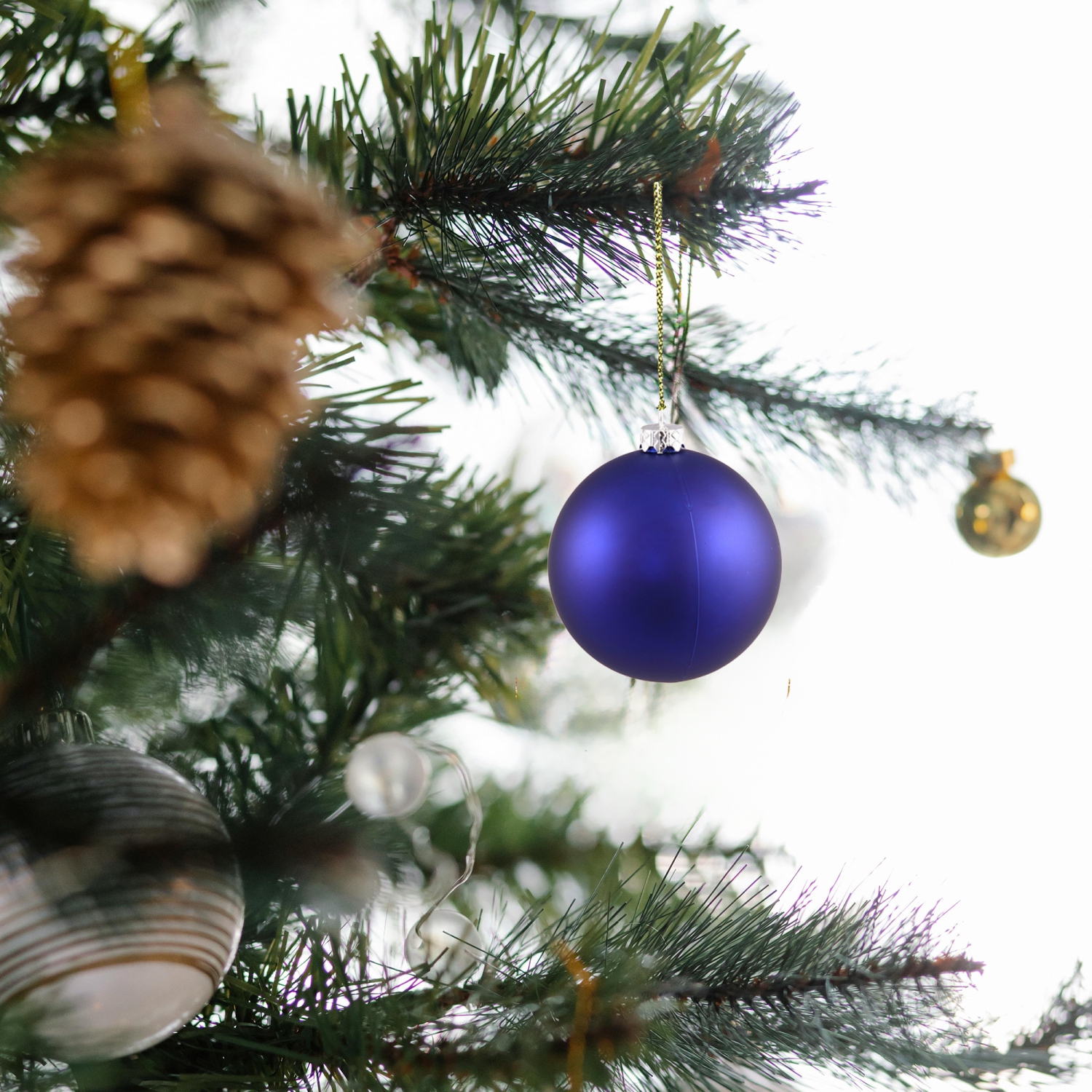 Matte Cobalt Blue Shatterproof Christmas Ball Ornament 2.75"