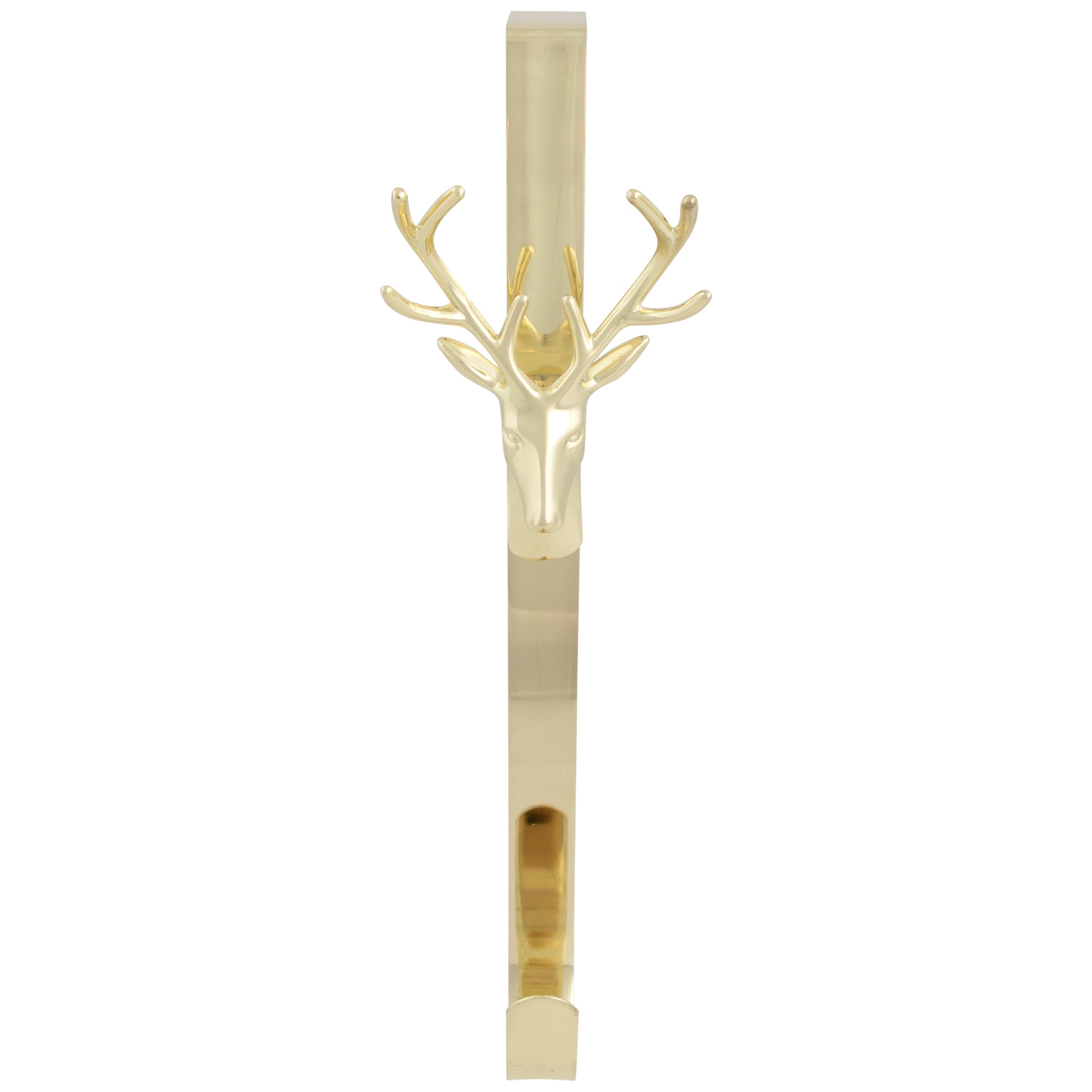 15.25" Shiny Gold Deer Over the Door Christmas Wreath Hanger
