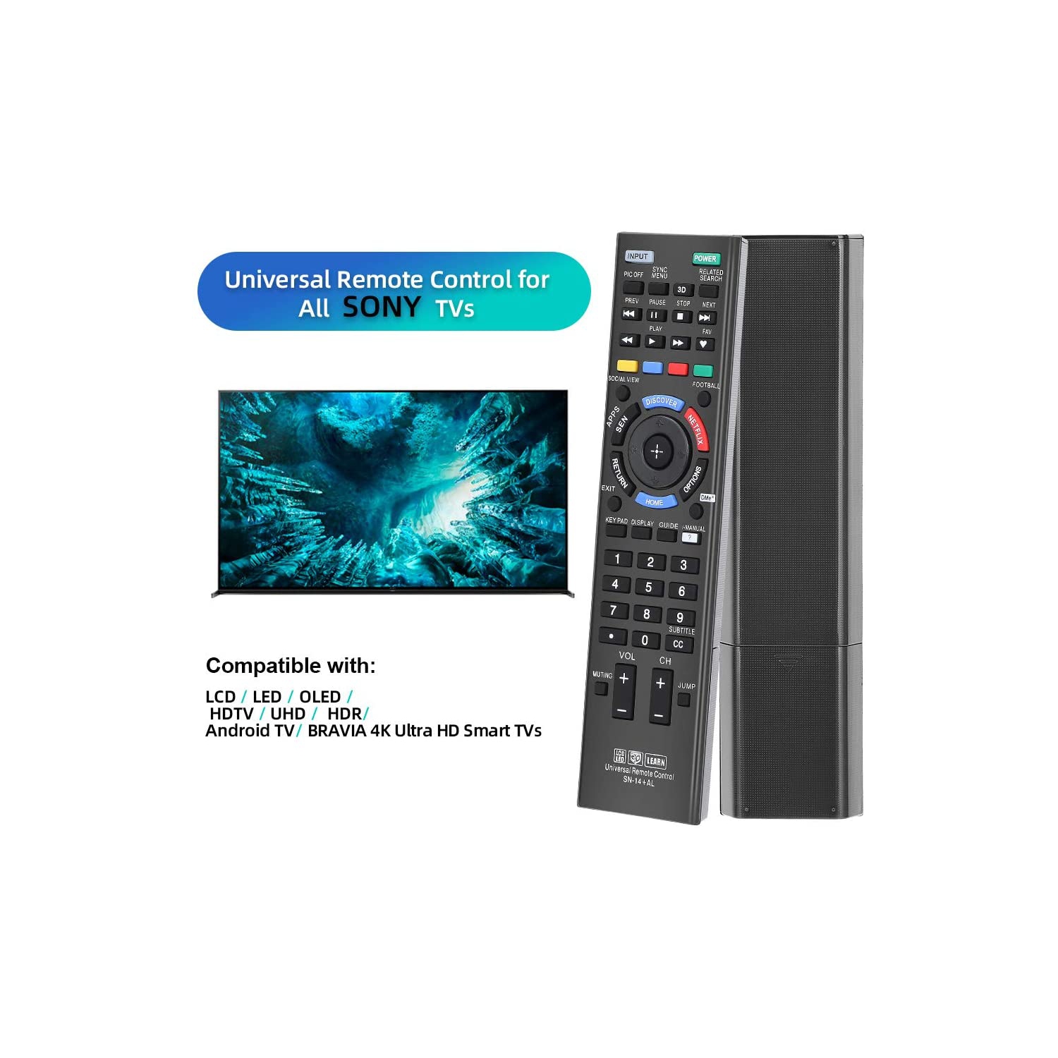 Télécommande universelle pour presque tous les modèles RM-YD005 RM-YD014 RM-YD018 RM-YD021 RM-YD024 RM-YD025 YD026 de Sony