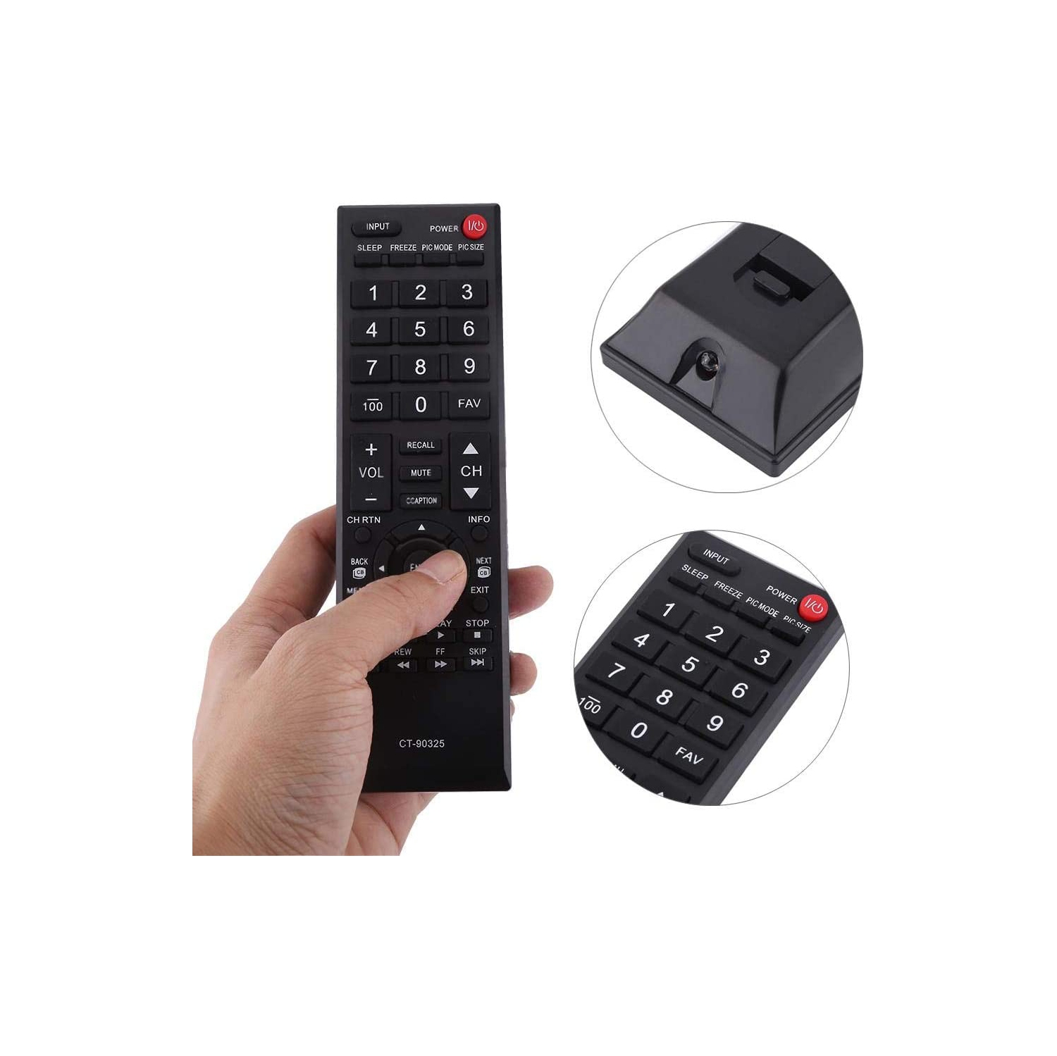 Remplacement de télécommande de téléviseur intelligent pour Toshiba 55HT1U 55S41U 55SL412U 32C100U1/2 32C110U 32DT1 32DT1 32DT1U 32DT2U1 32E20