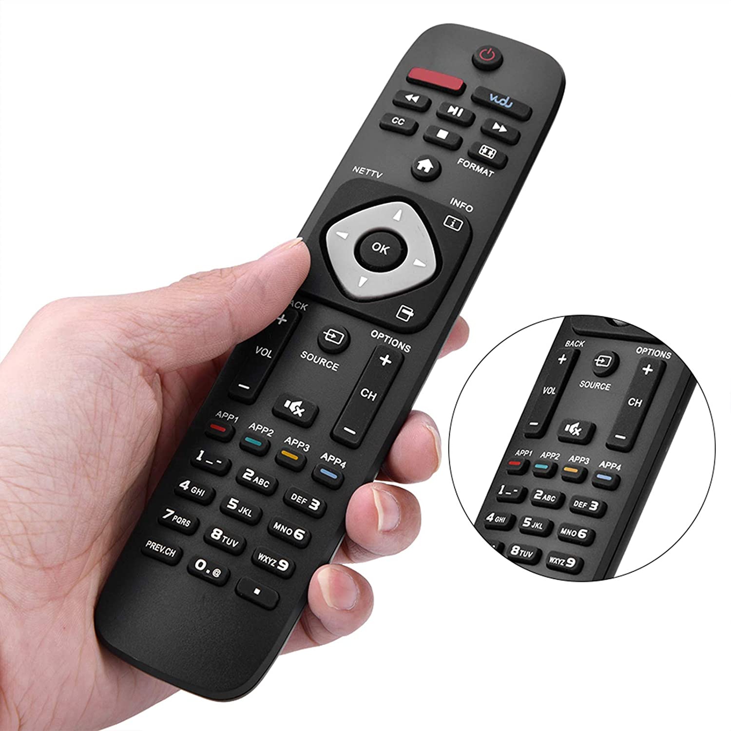 Universal Smart TV Remote Control Replacement for URMT39JHG003, 10m Remote Control Distance, Black