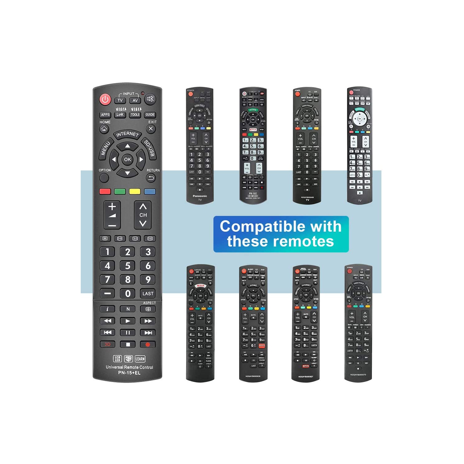 Universal Replacement Lost Remote Control for Almost All Panasonic and Smart TV N2QAYB000485 N2QAYB000100