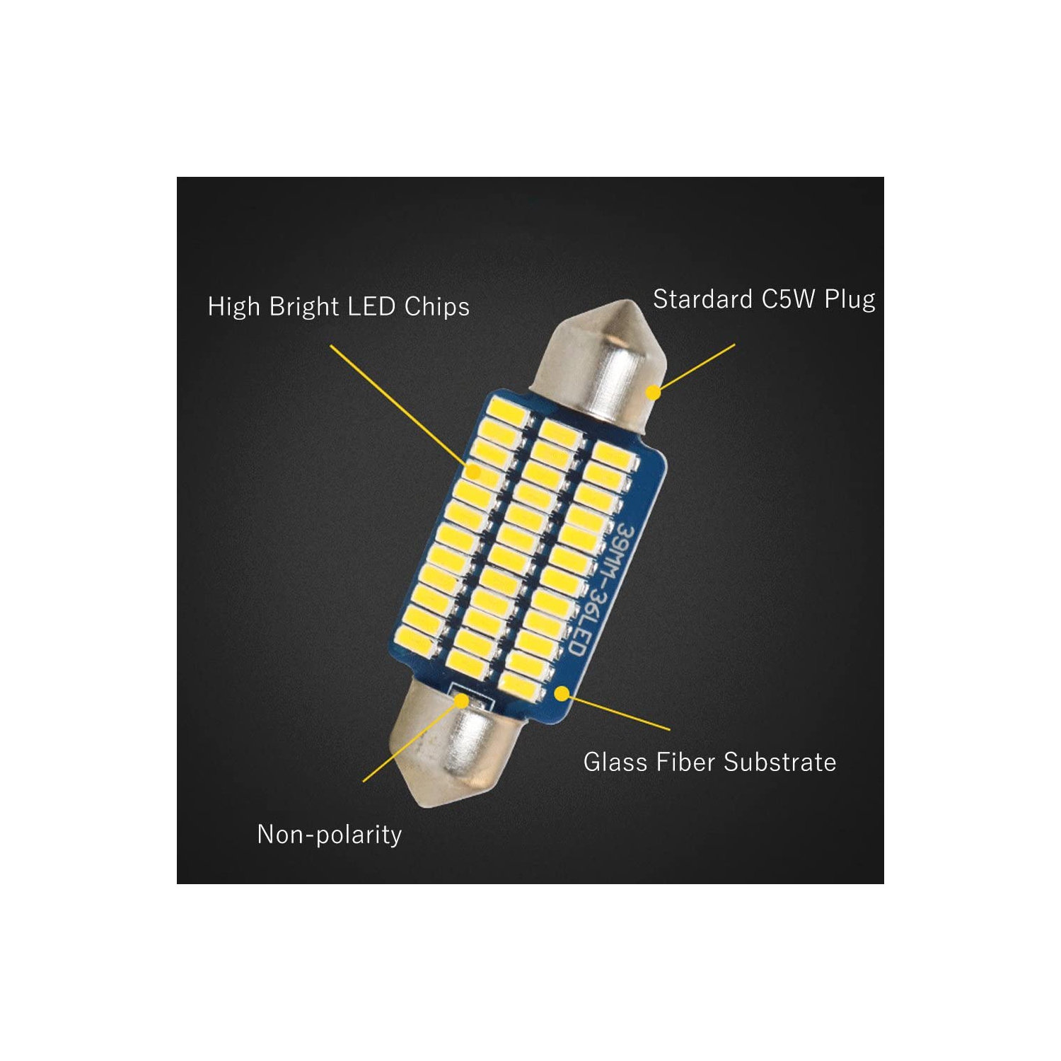 LED Dome Light Bulbs 31mm DE3175 DE3021 DE3022 Warm White 3000K 3014 SMD for Cars Map License Plate Trunk Interior