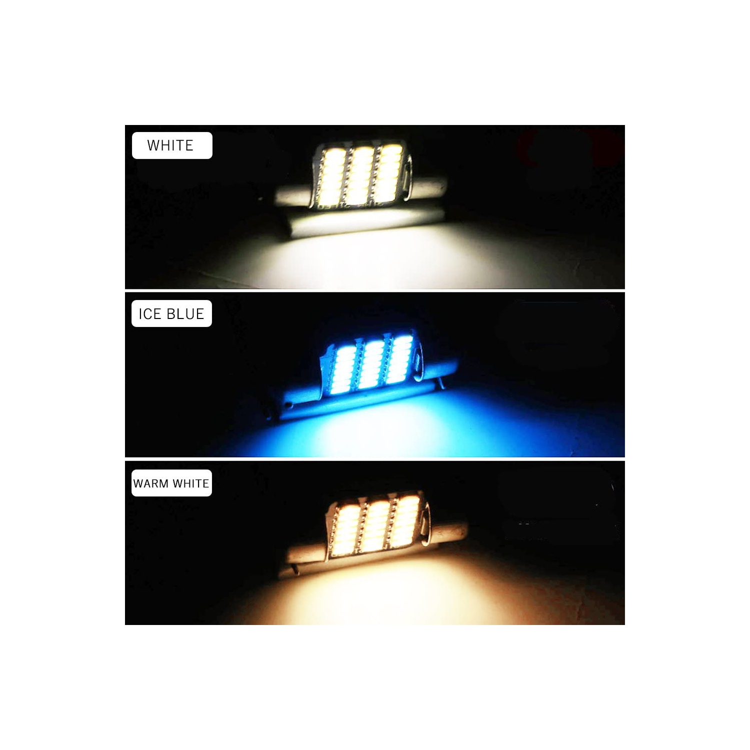 LED Dome Light Bulbs 31mm DE3175 DE3021 DE3022 Warm White 3000K 3014 SMD for Cars Map License Plate Trunk Interior