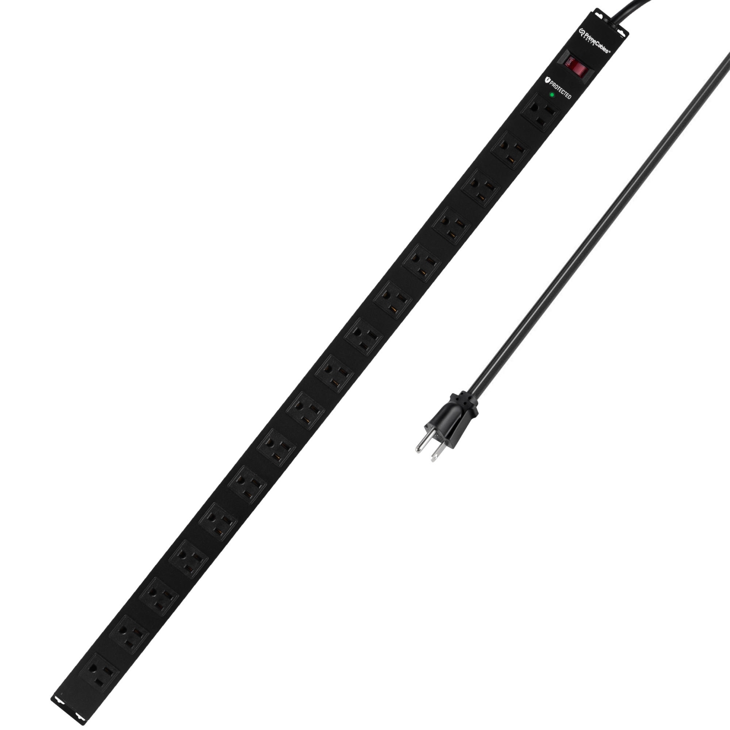 PrimeCables 16-Outlet Heavy Duty workshops Surge Protector Power Strip with 5 Ft Cord 1020 Joules, Black
