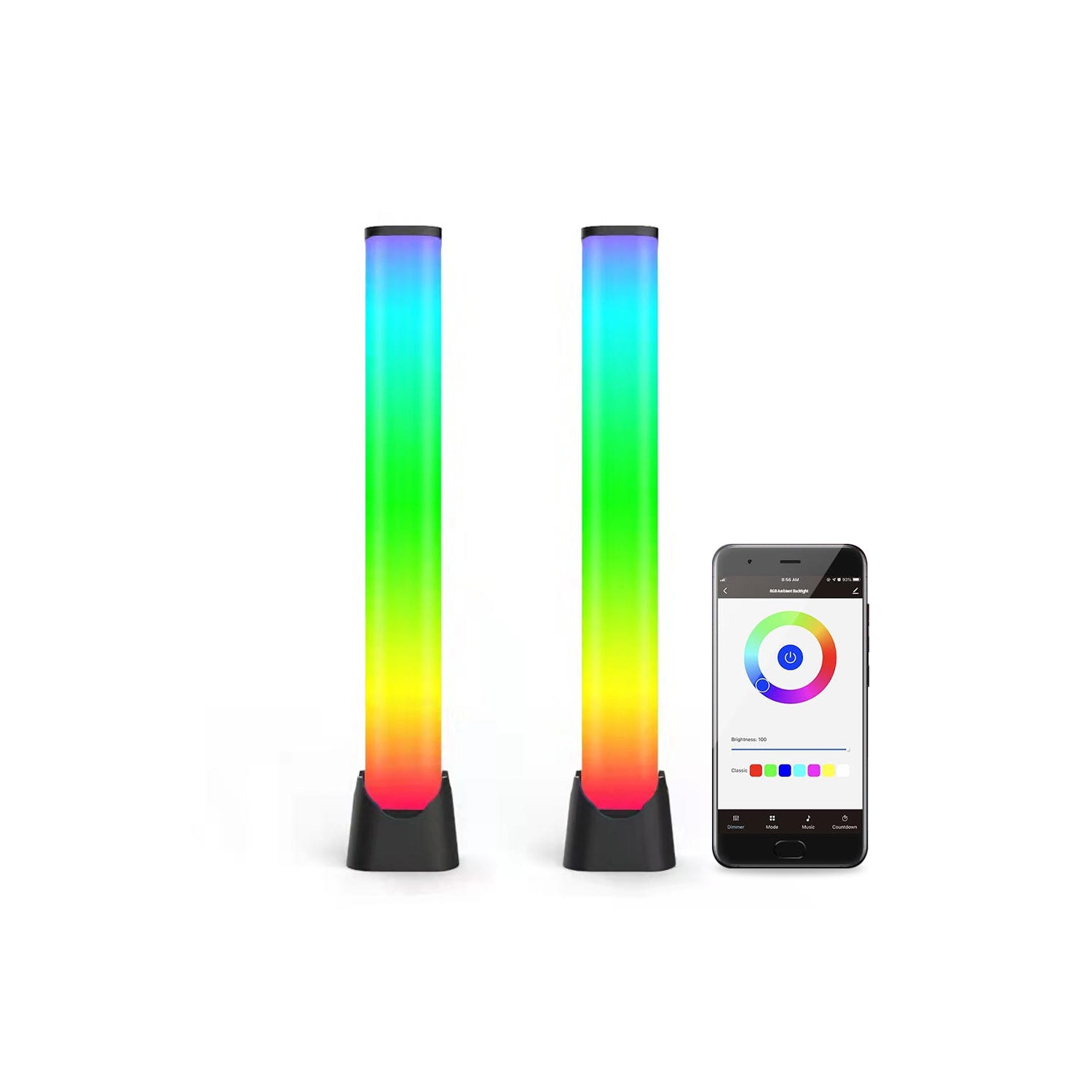 Lumière ambiante créative colorée RVB contrôlée par application pour voiture, décoration de salle de jeu, bureau, studio DJ