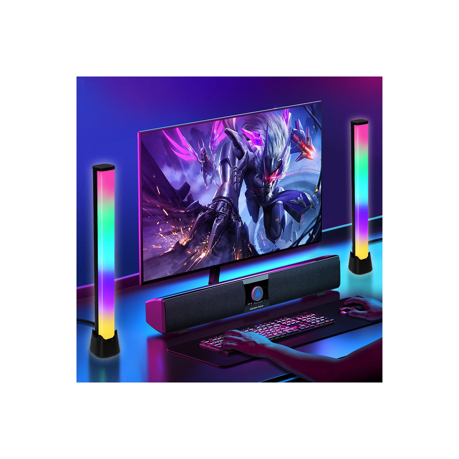 Lumière ambiante créative colorée RVB contrôlée par application pour voiture, décoration de salle de jeu, bureau, studio DJ