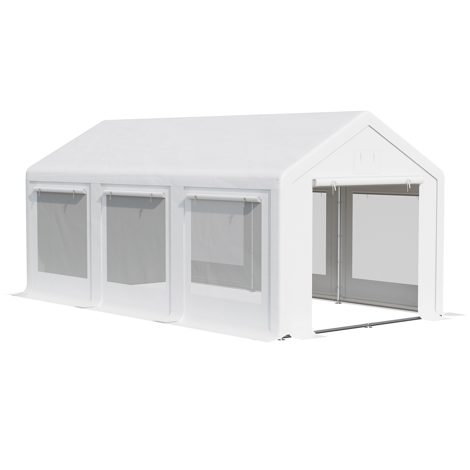 Outsunny 20' x 10' Tente de fête pavillon de jardin avec 6 parois latérales amovibles et fenêtres pour l'événement extérieur, blanc