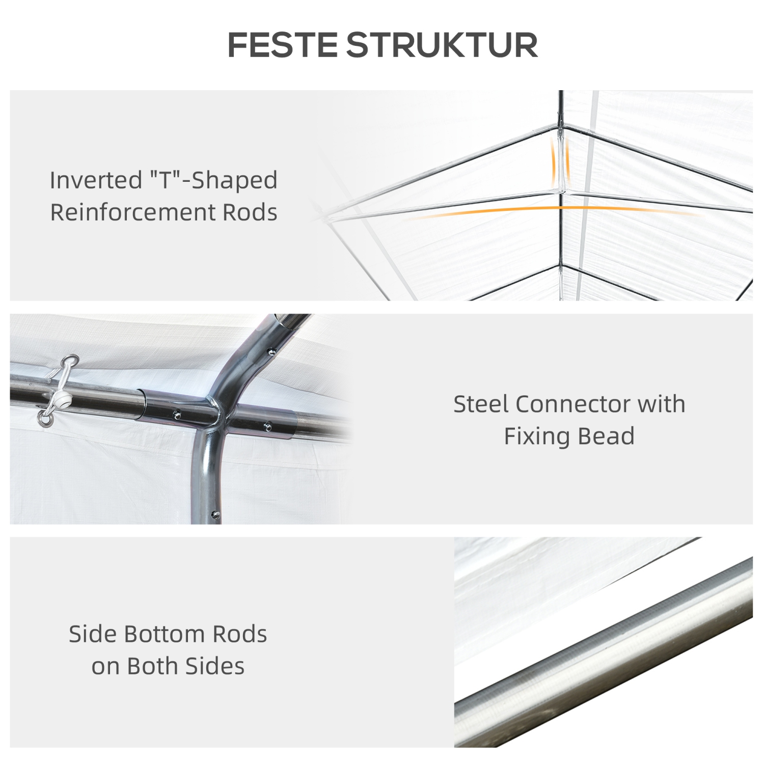 Outsunny 20' x 10' Tente de fête pavillon de jardin avec 6 parois latérales amovibles et fenêtres pour l'événement extérieur, blanc