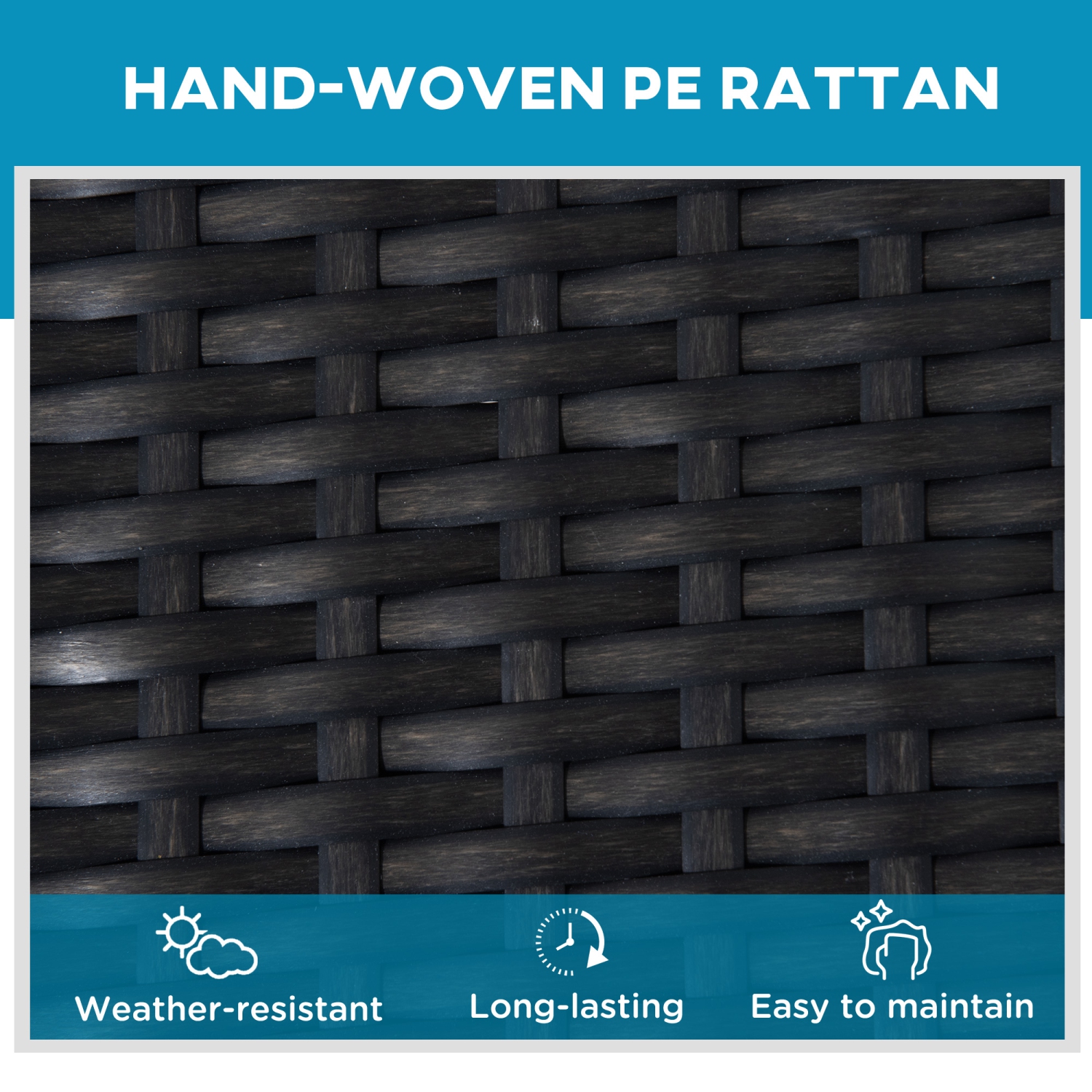 Chaise longue extérieure en osier et rotin Outsunny chaise longue extérieure en rotin, fauteuil de jardin inclinable avec dossier réglable à 5