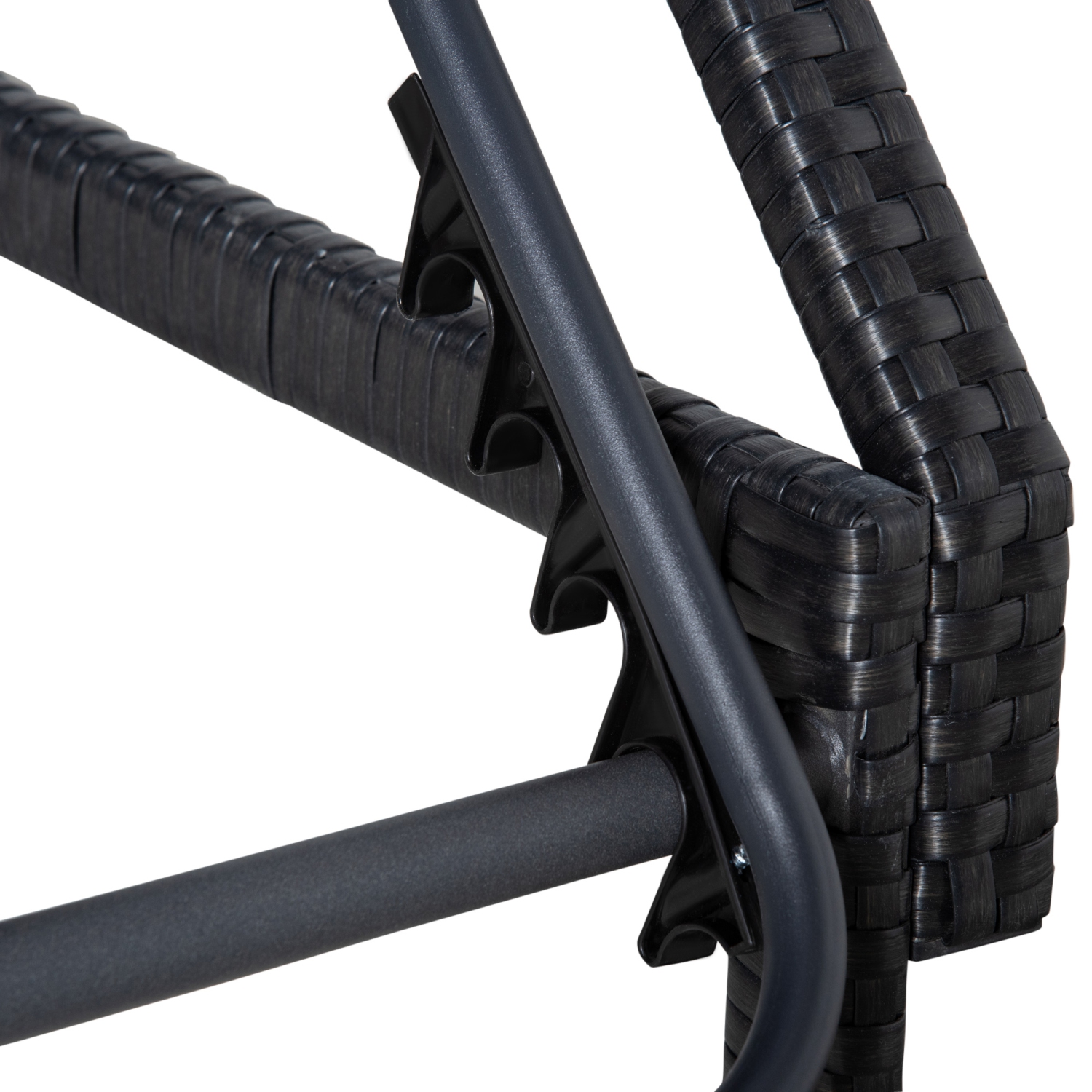 Chaise longue extérieure en osier et rotin Outsunny chaise longue extérieure en rotin, fauteuil de jardin inclinable avec dossier réglable à 5