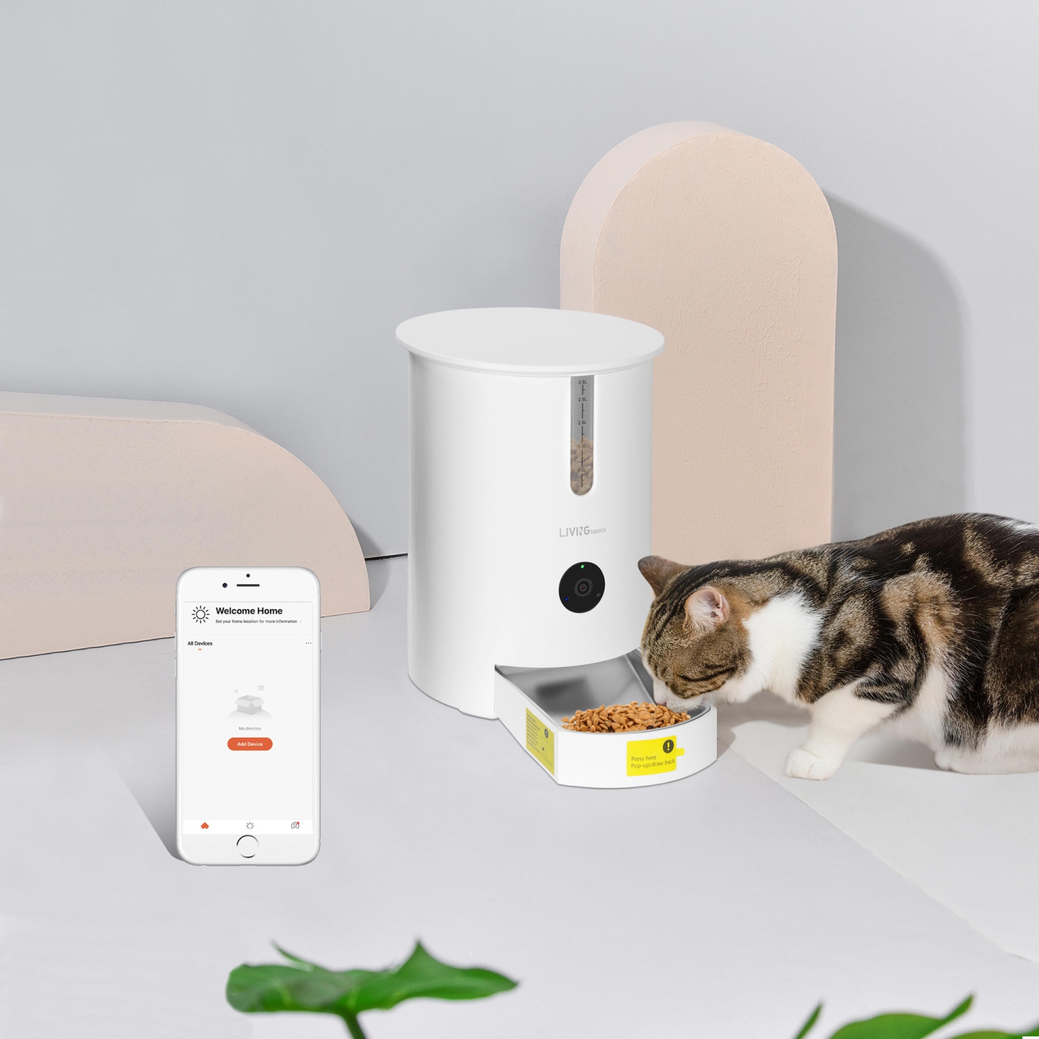2.4G WiFi Smart Dry Food Dispenser Automatic APP Control Pet Dog & Cat Feeder with Camera - LIVINGbasics®