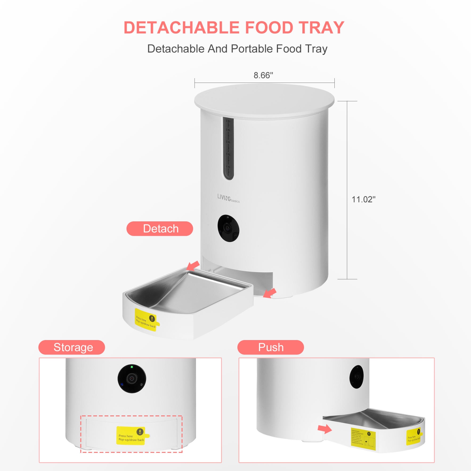 2.4G WiFi Smart Dry Food Dispenser Automatic APP Control Pet Dog & Cat Feeder with Camera - LIVINGbasics®