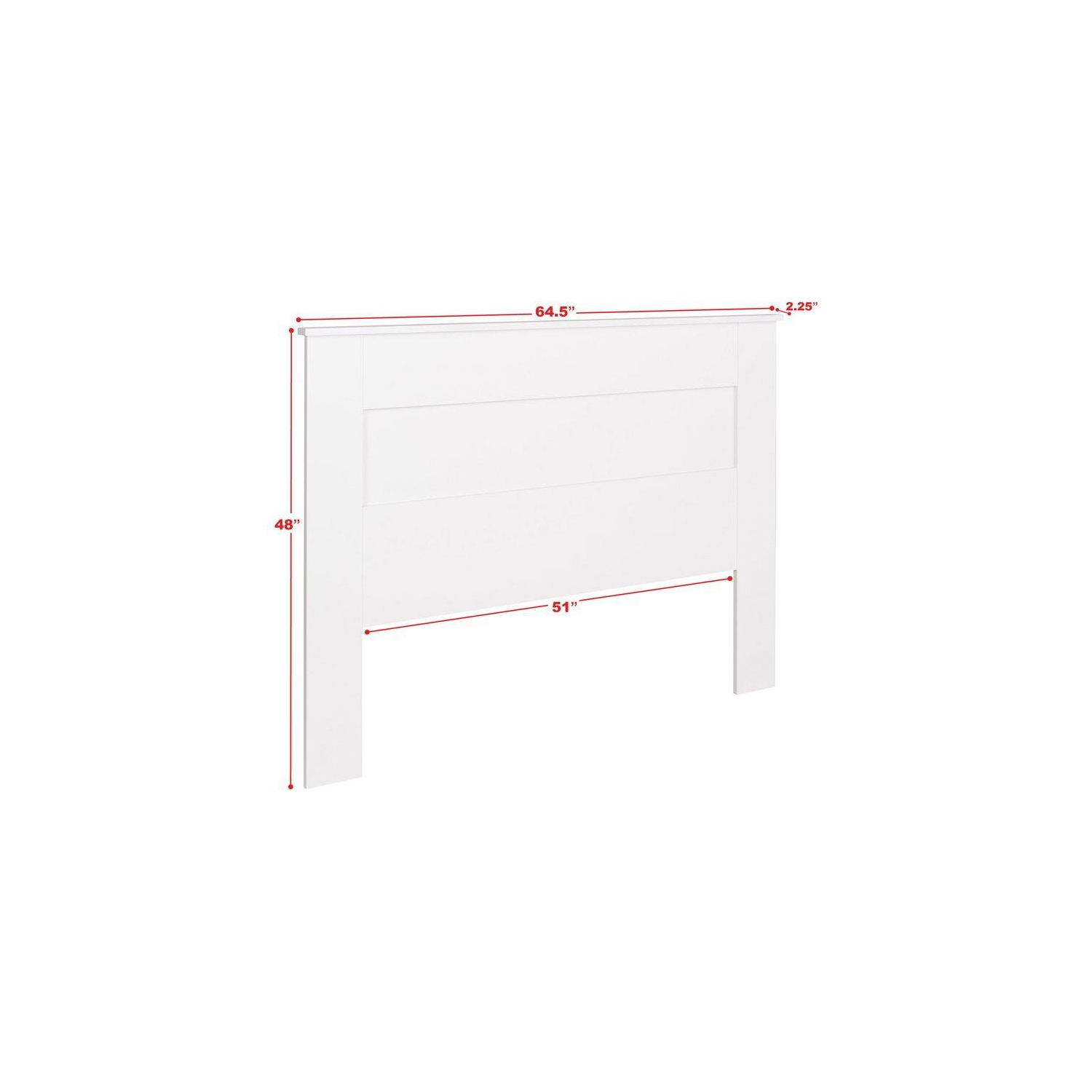 Wright Home Traditional Queen Flat Panel Wood Headboard in White