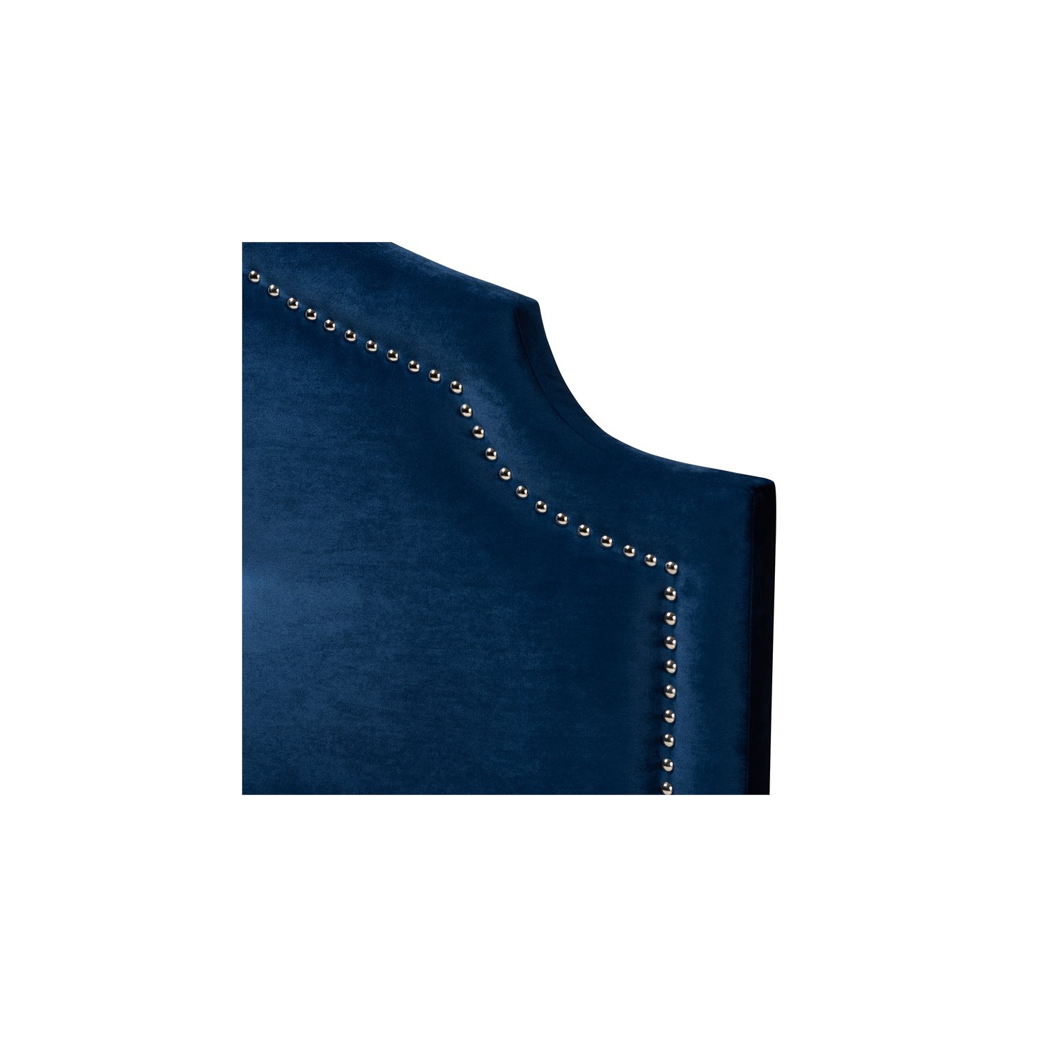 Baxton Studio – tête de lit en velours capitonné Cora et en bois pour grand lit, bleu royal