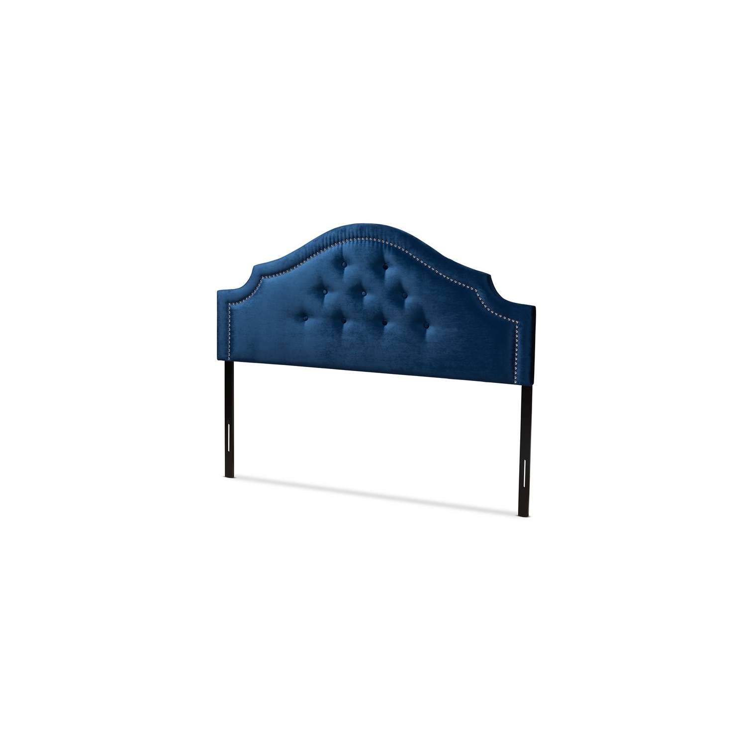 Bowery Hill Tufted Velvet and Wood Queen Headboard in Royal Blue