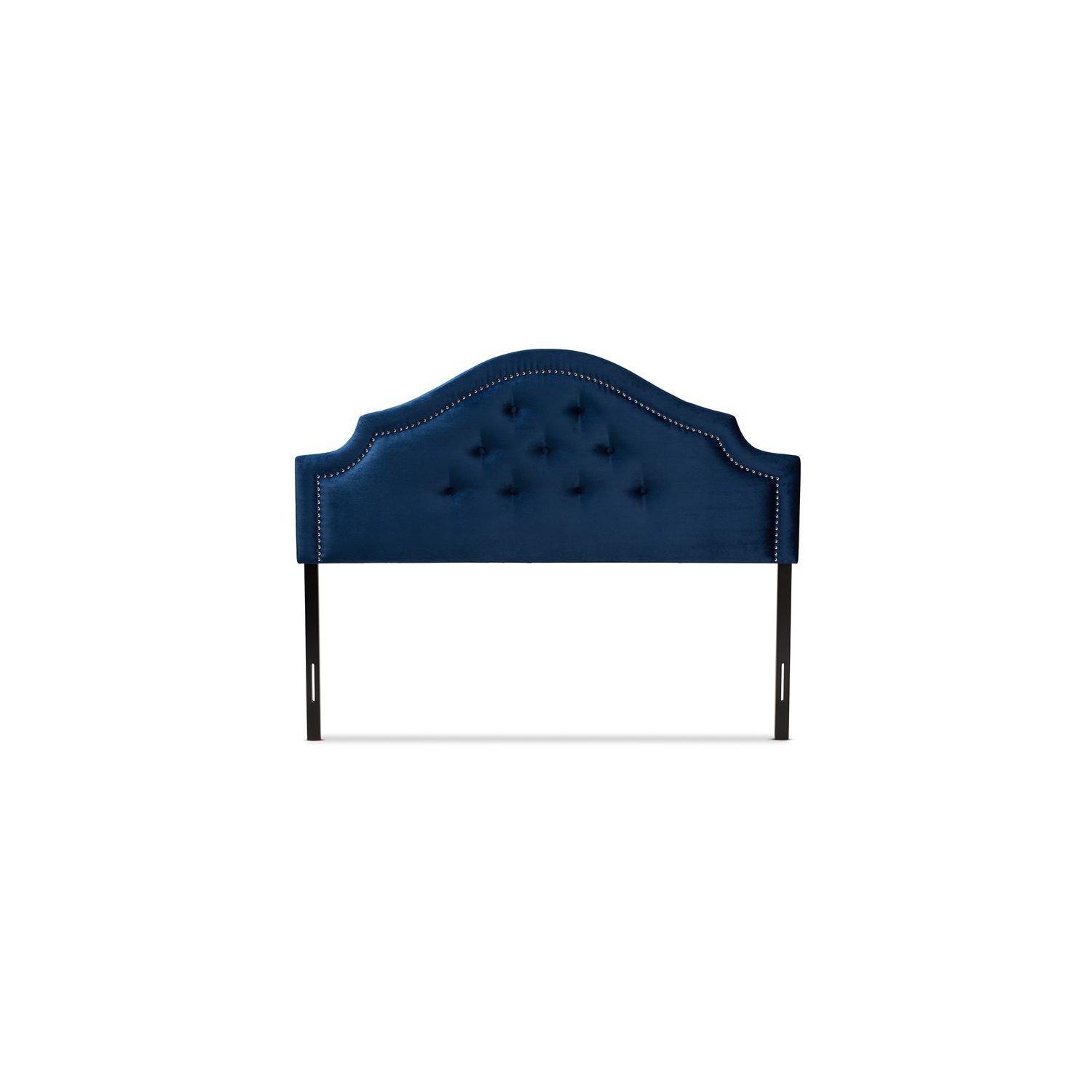 Bowery Hill Tufted Velvet and Wood Queen Headboard in Royal Blue