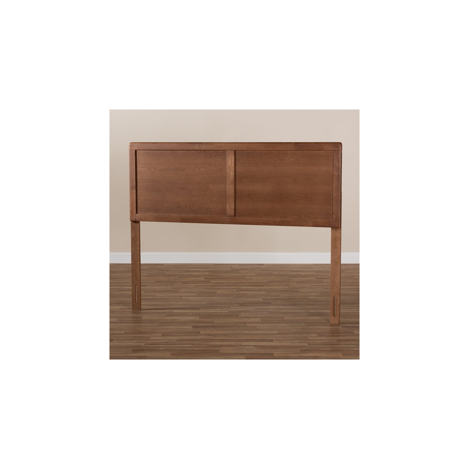 Bowery Hill Mid-Century Wood Queen Headboard in Walnut Brown