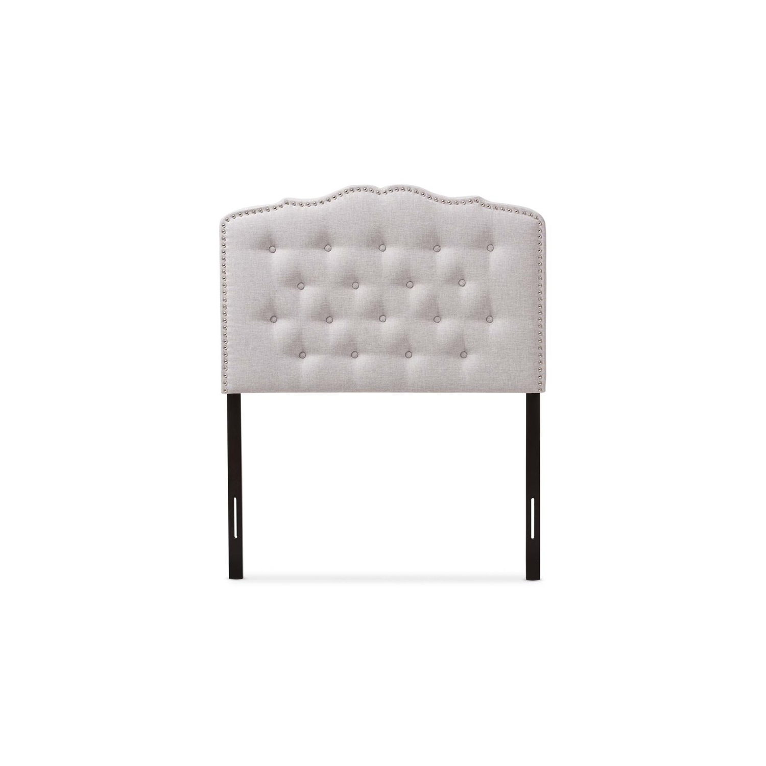 Tête de lit simple moderne en tissu capitonné Bowery Hill, beige gris