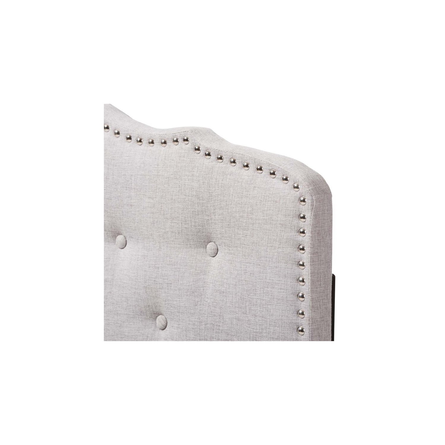 Tête de lit simple moderne en tissu capitonné Bowery Hill, beige gris