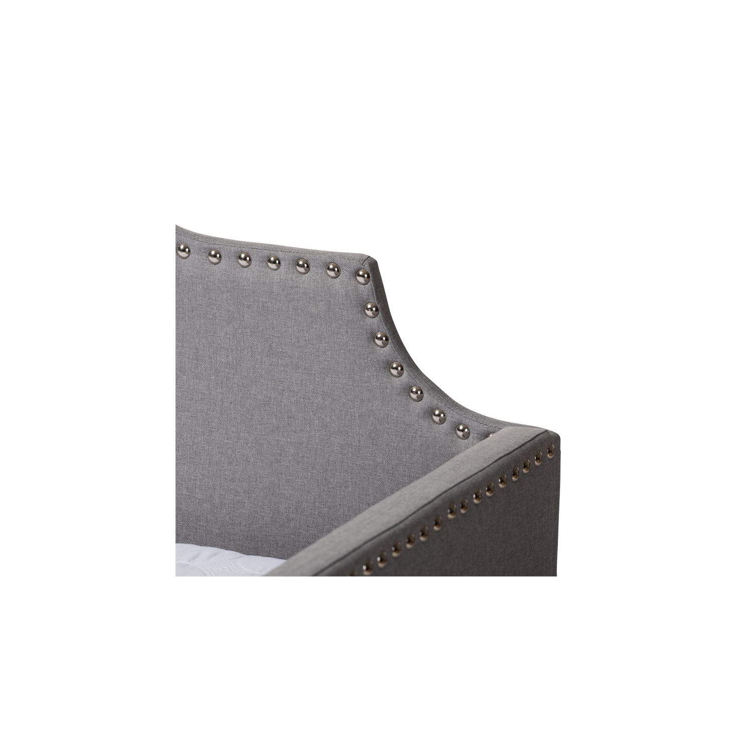 Lit de repos simple rembourré gris avec canapé-lit et lit gigogne Bowery Hill