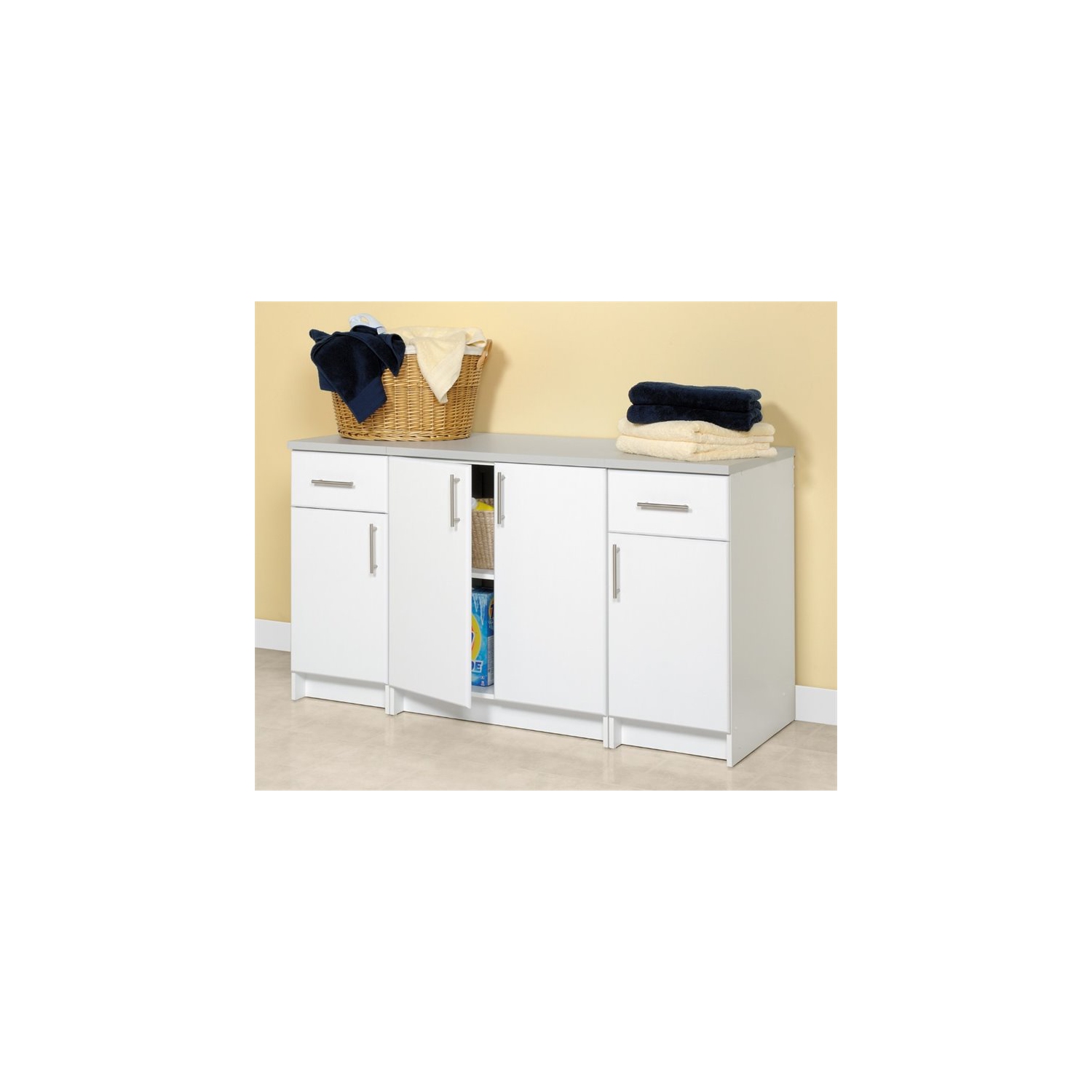 Armoire de rangement contemporaine avec base en bois Wright Home, blanc