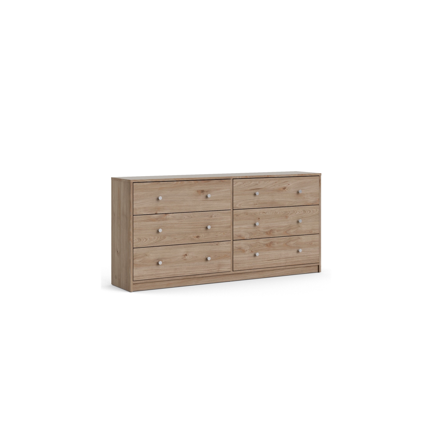Pemberly Row Engineered Wood Brown Contemporary 6 Drawer Double Dresser