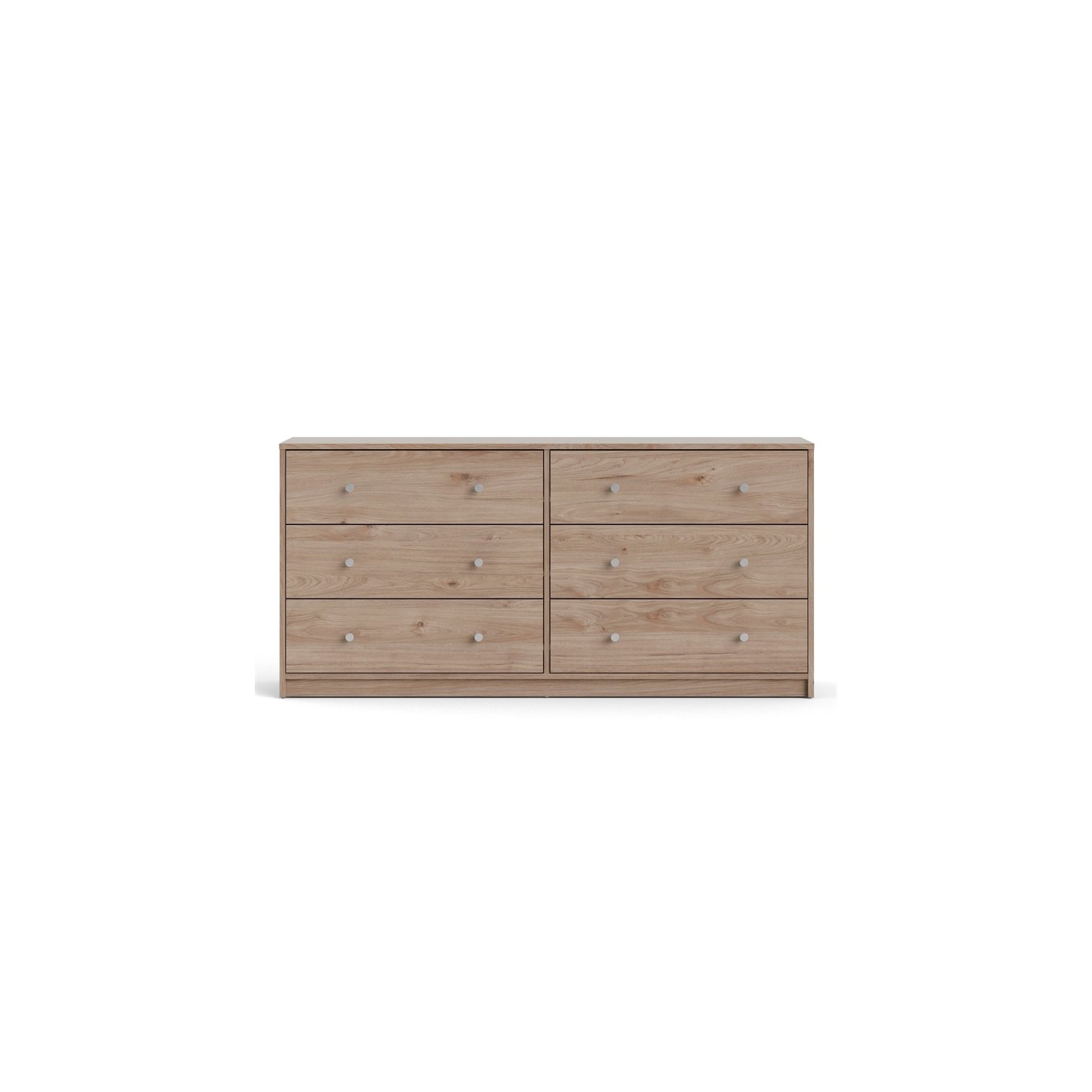 Pemberly Row Engineered Wood Brown Contemporary 6 Drawer Double Dresser