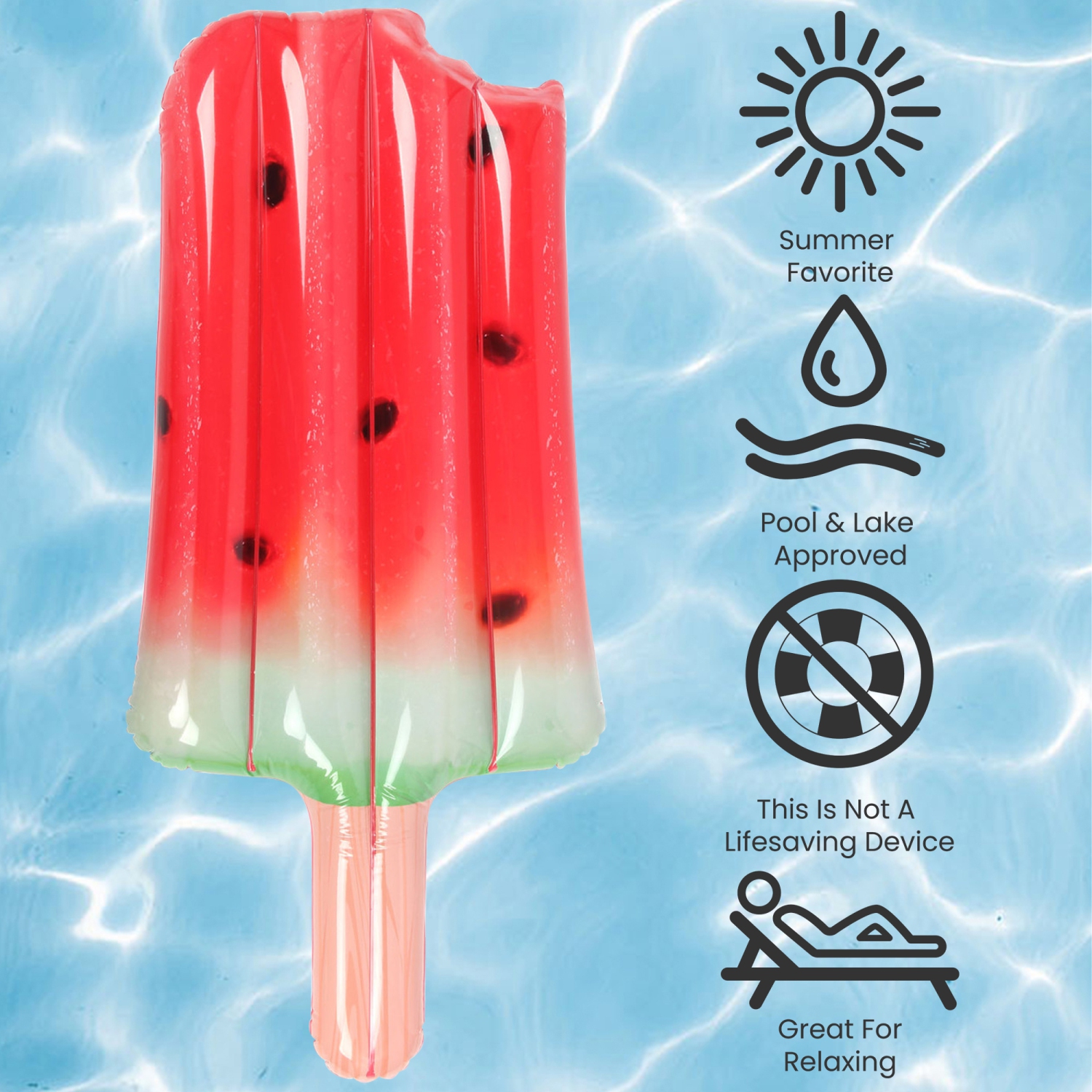 59" Bitten Watermelon Popsicle Inflatable Swimming Pool Float