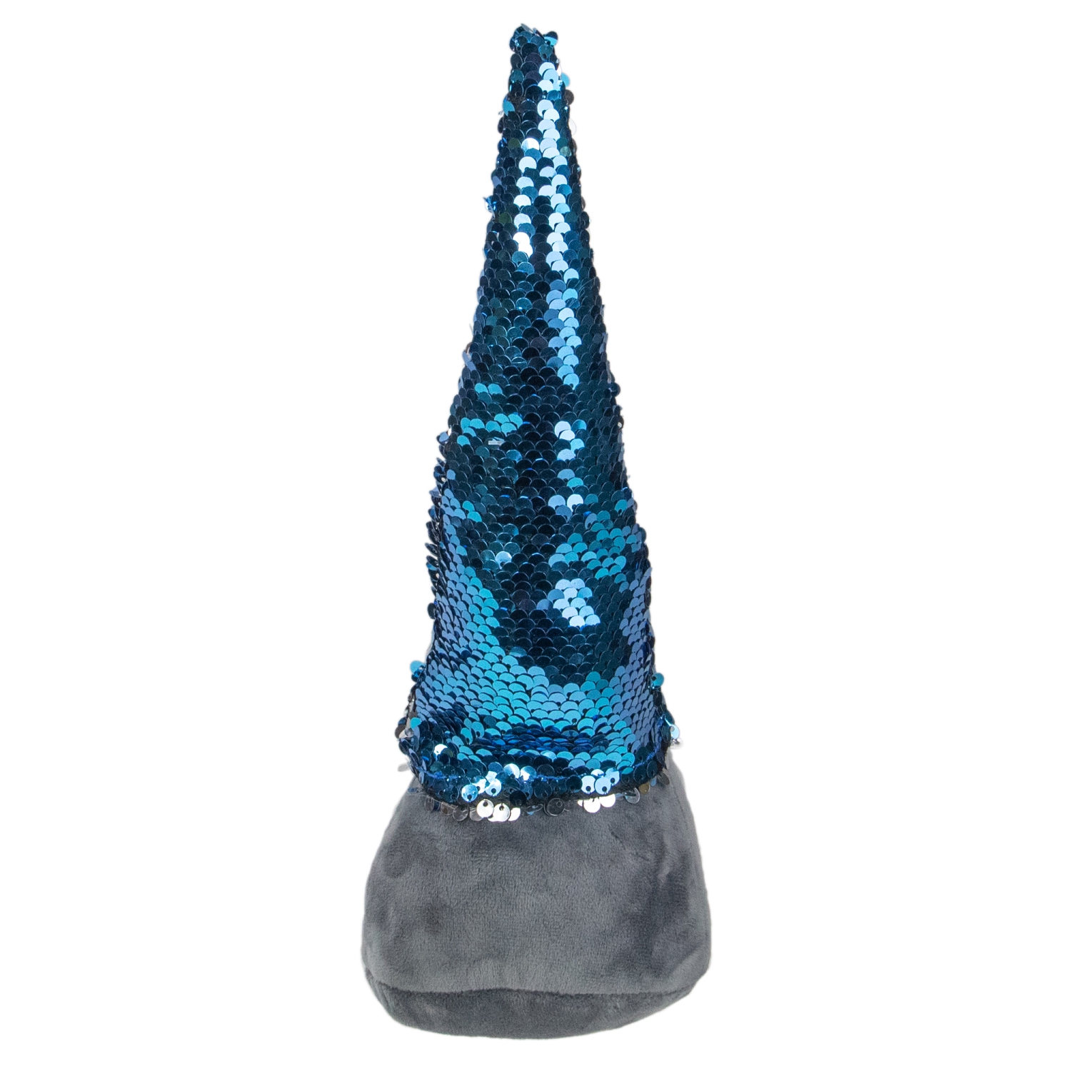 12" Gnome with Blue and Silver Flip Sequin Hat Christmas Decoration