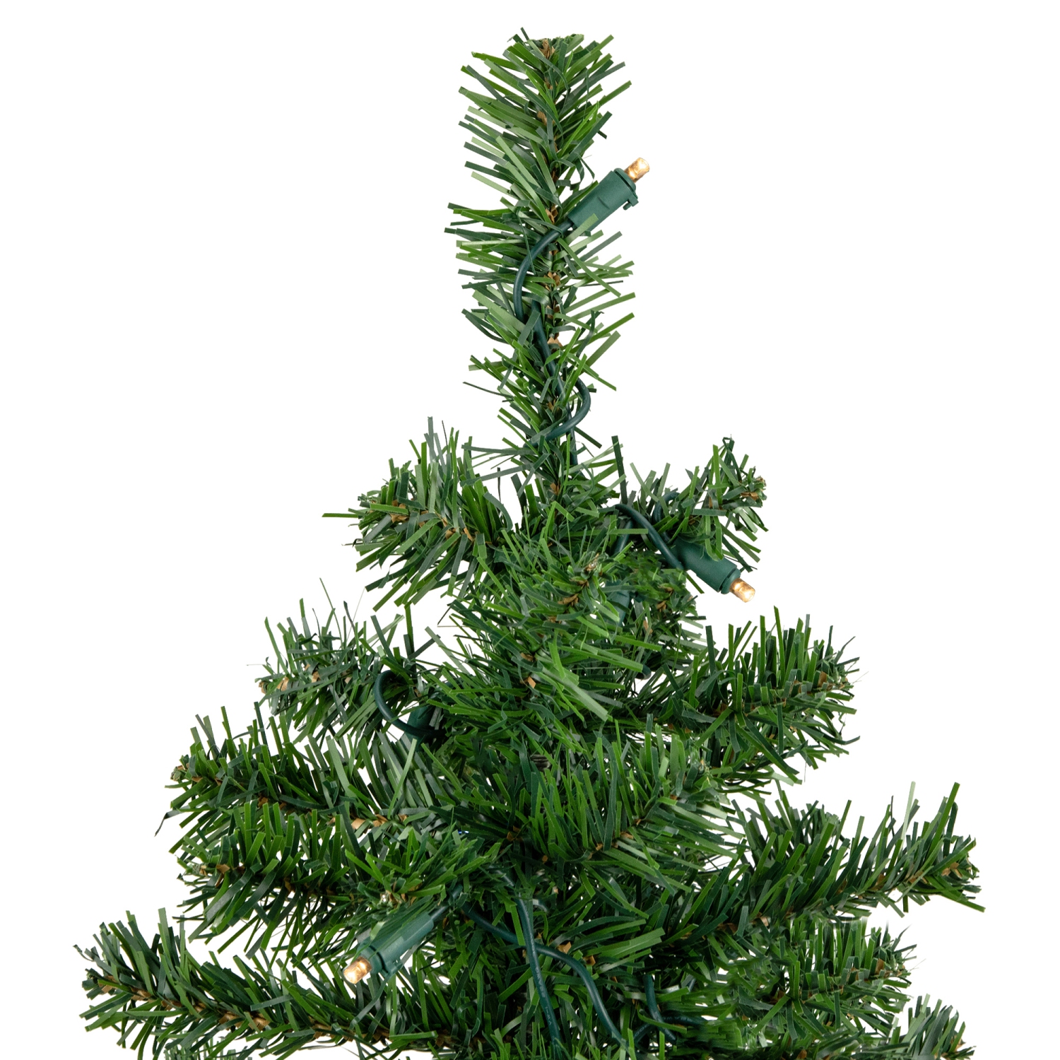 18" Pre-Lit Two-Tone Green Pine Artificial Christmas Tree in Burlap, Clear LED Lights