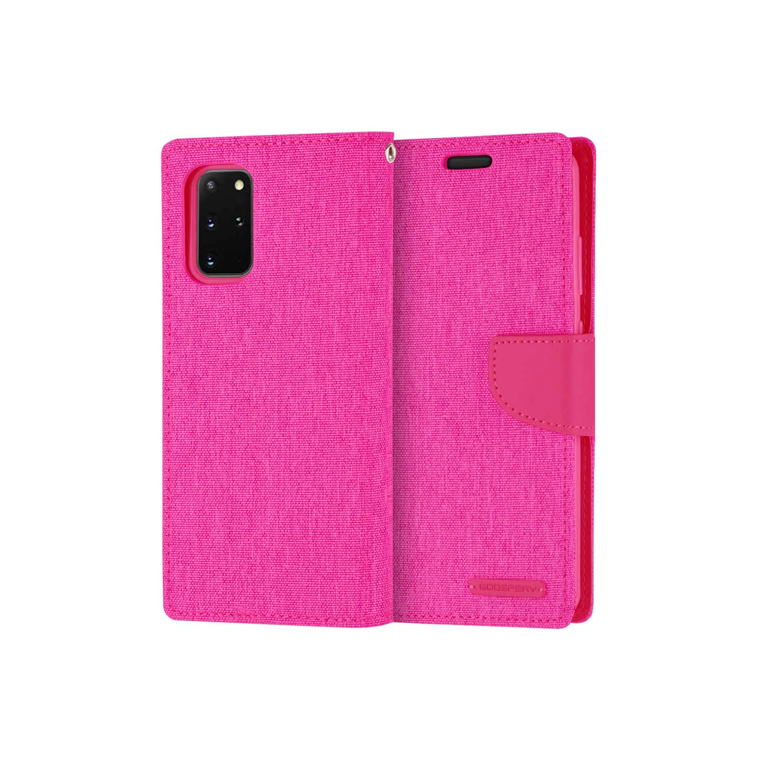 TopSave Goospery CANVAS Card Holder Tissu Folio Wallet Flip Case pour Samsung Galaxy A33 5G, Rose