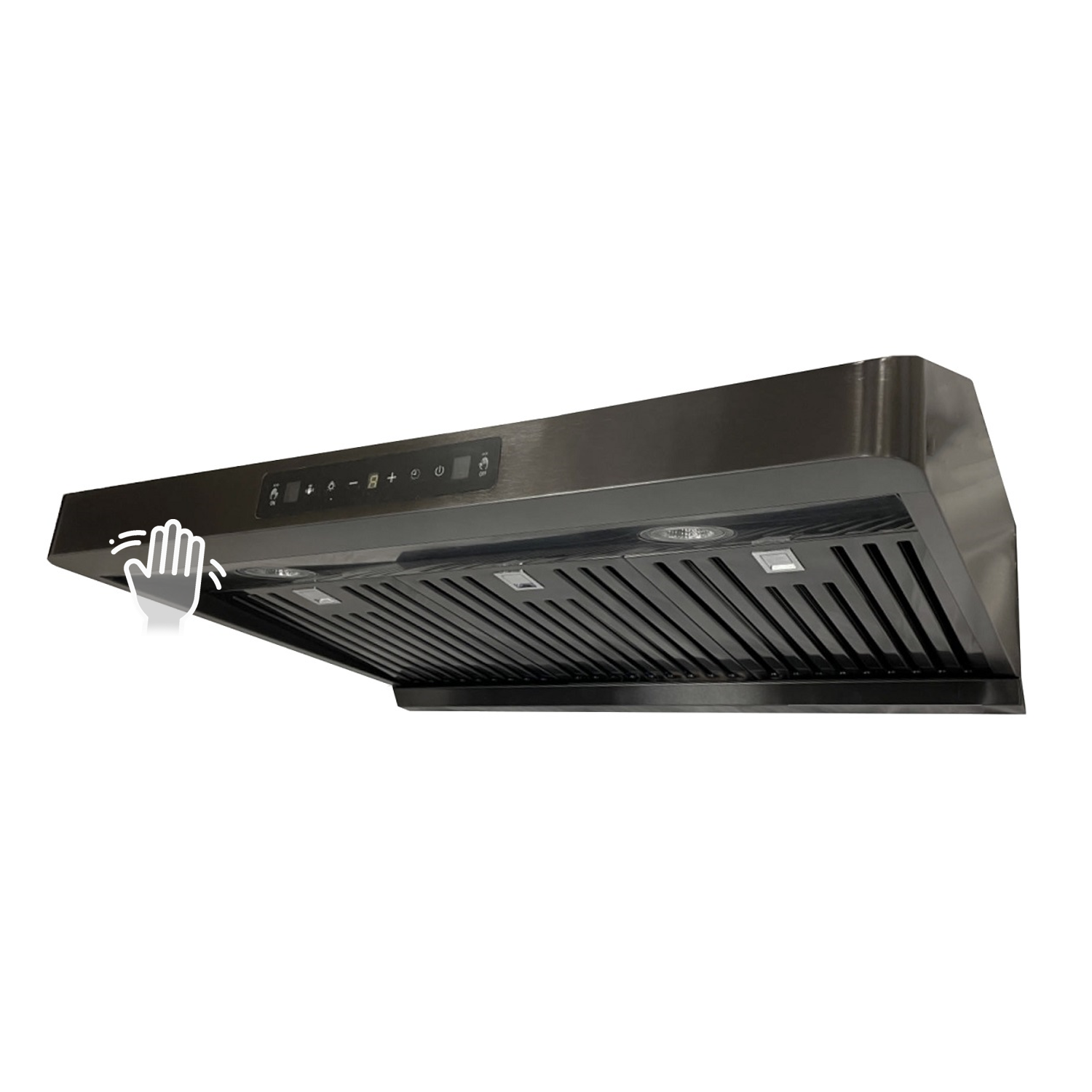 Crown 30" 800 CFM Black Stainless Steel Gesture Control Under Mount Range Hood PRO-BF15BS
