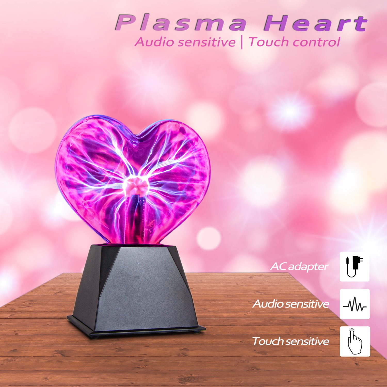 Boule de plasma Contrôle sonore et tactile USB prise Boule magique sensible  pour les décorations, la chambre à coucher et les cadeaux pour enfants