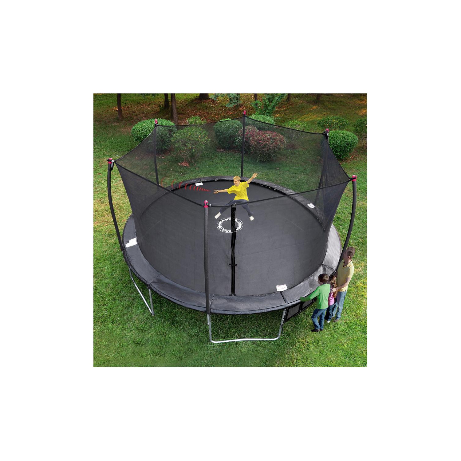 Trampoline ovale avec filet et cible, 17 pi