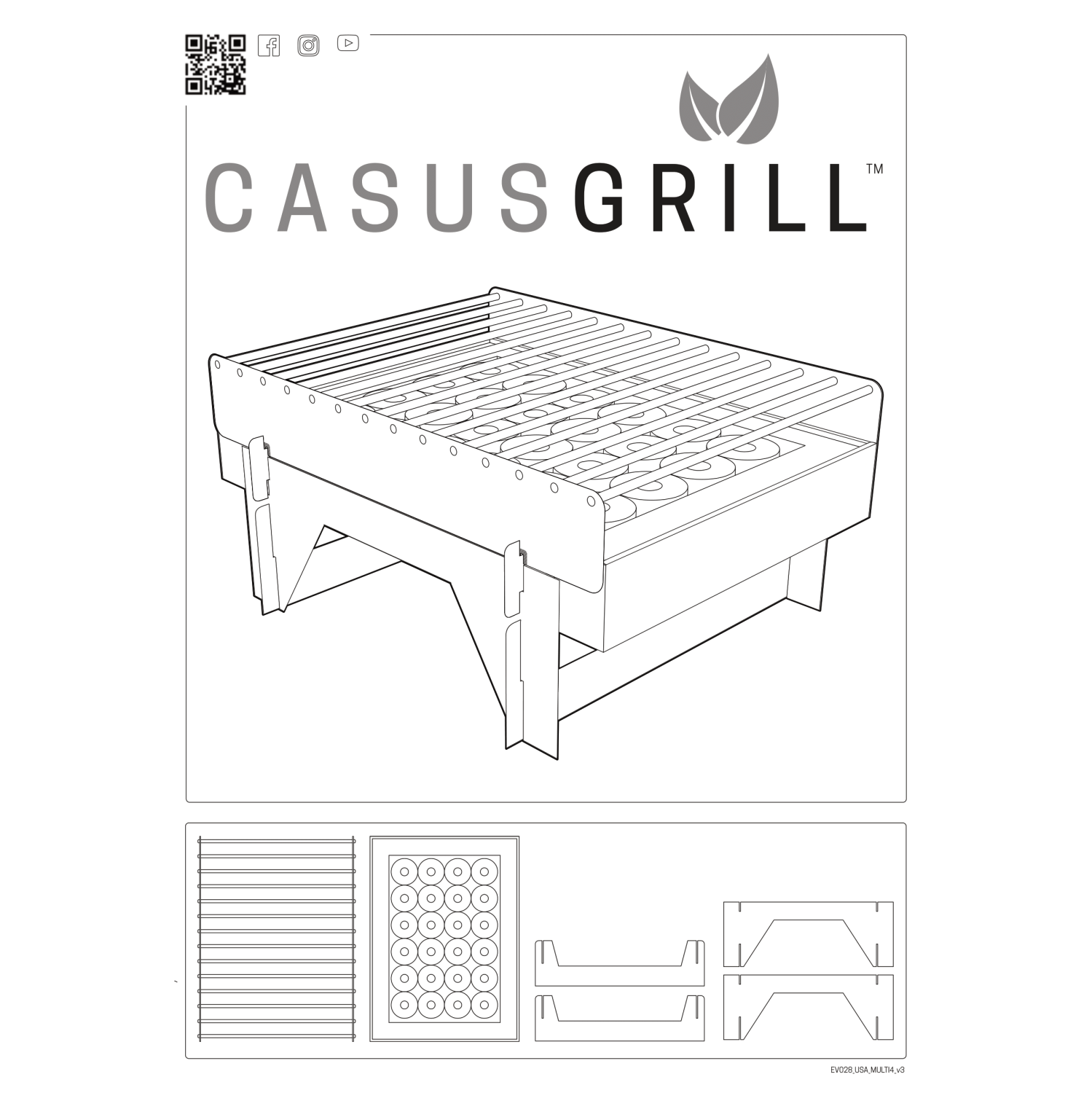 CasusGrill The Sustainable One Time Use Portable Grill