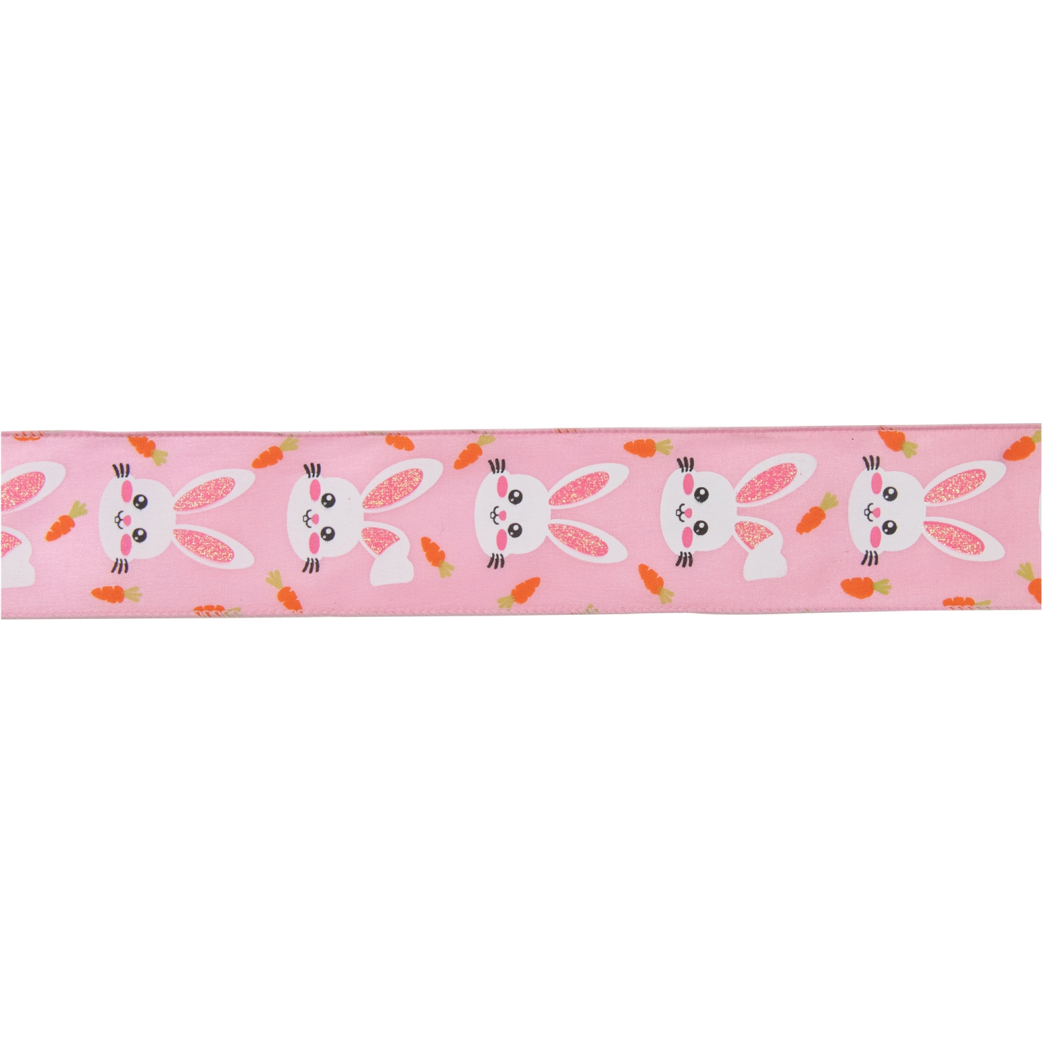 Ruban de bricolage printanier rose avec motif lapin de Pâques, 2.5 po x 10 verges