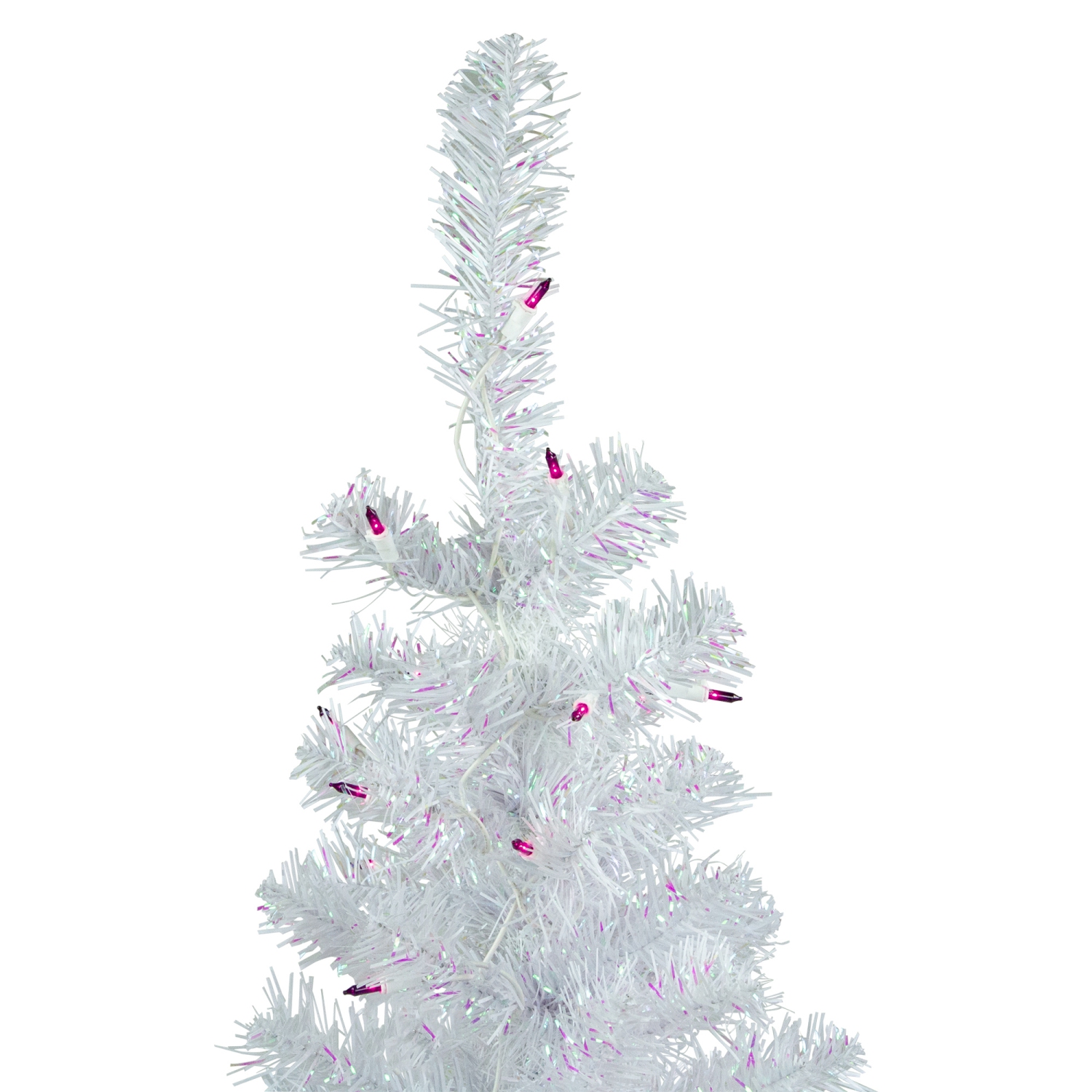2' Pre-lit Rockport White Pine Artificial Christmas Tree, Purple Lights