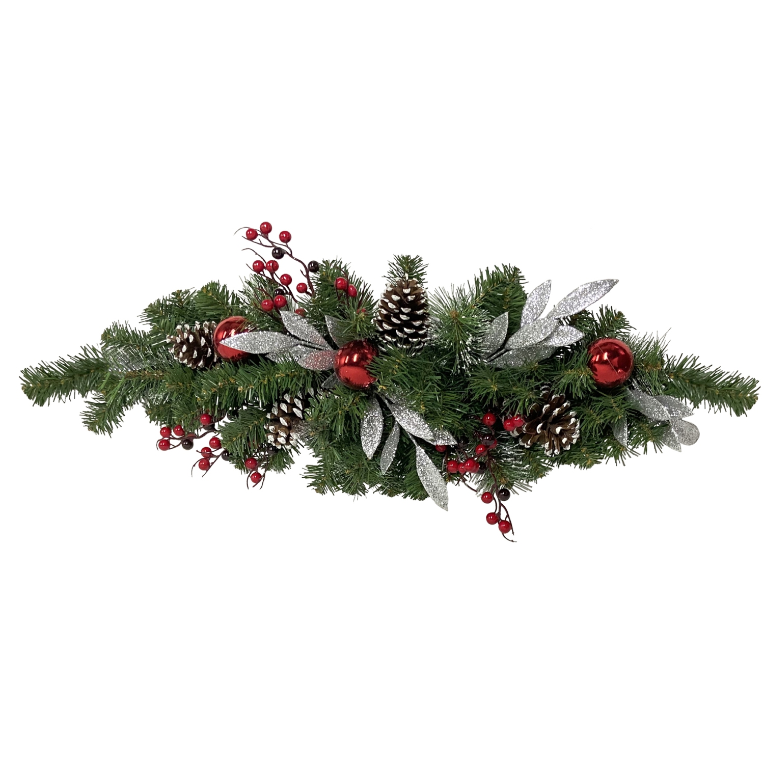 Boîte aux lettres de Noël illuminée de 36 po décorée de pins artificiels